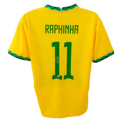 Raphinha Signed Brazil FC Home Soccer Jersey #11 with Beckett COA