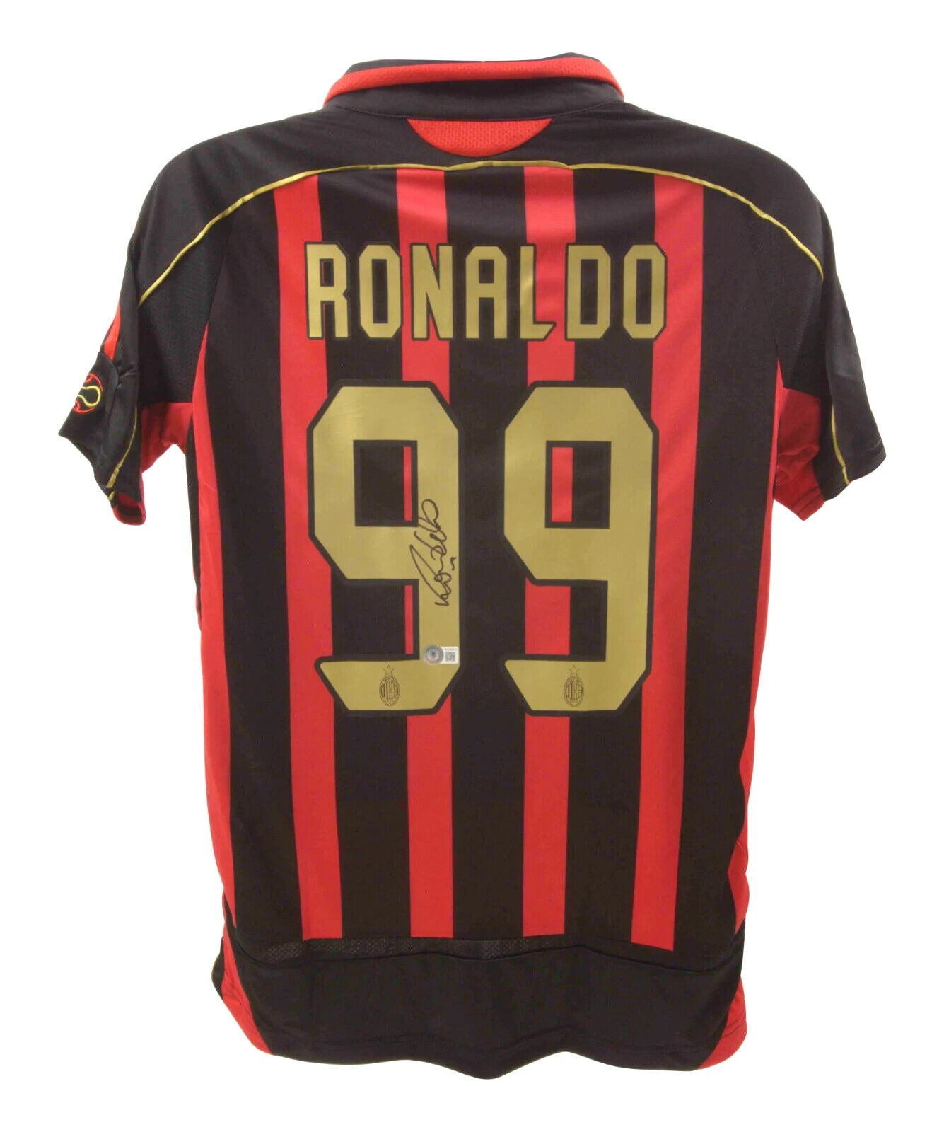 Ronaldo Nazario Signed AC Milan Home Soccer Jersey #99 with Beckett COA