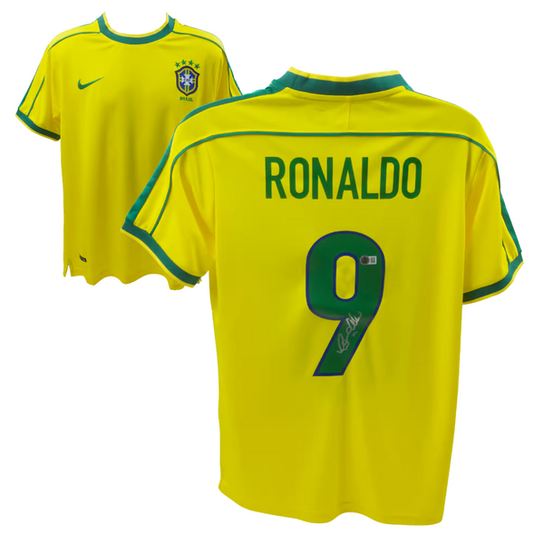 Ronaldo Nazario Signed Brazil FC Home Soccer Jersey #9 with