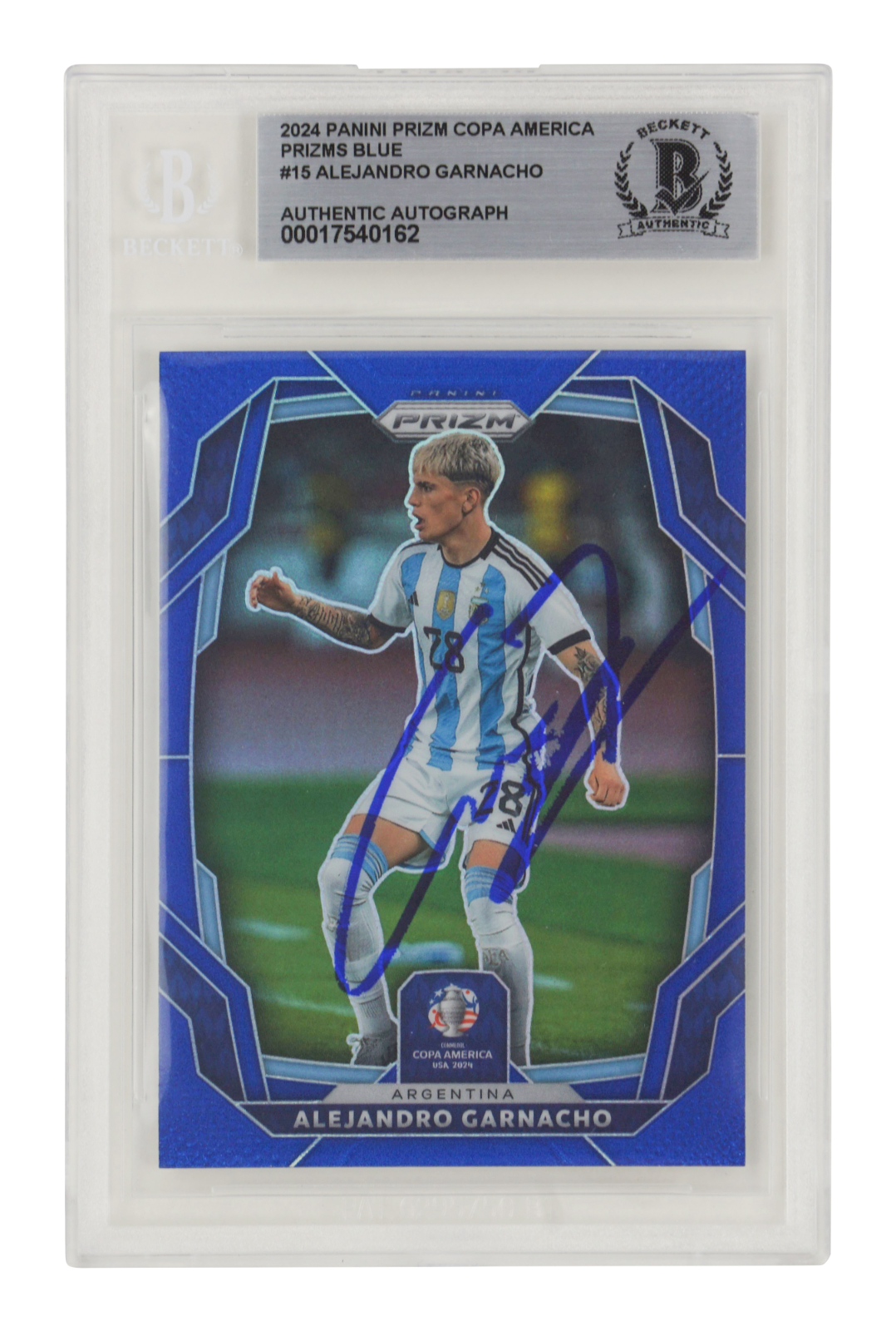 Alejandro Garnacho Signed 2024 Panini Prizm Copa America /110 - BGS Authentic