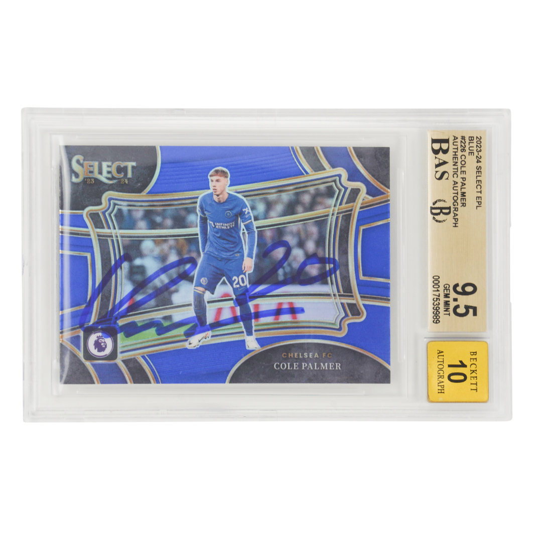 Cole Palmer Signed 2023-24 Panini Select EPL Blue Field Level - BGS 9.5 AUTO 10