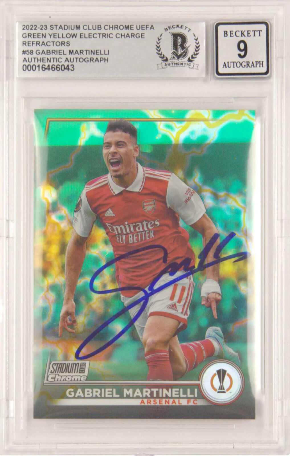 Gabriel Martinelli Signed 2022 Topps Stadium Club Chrome /125 – BGS 9 Autograph