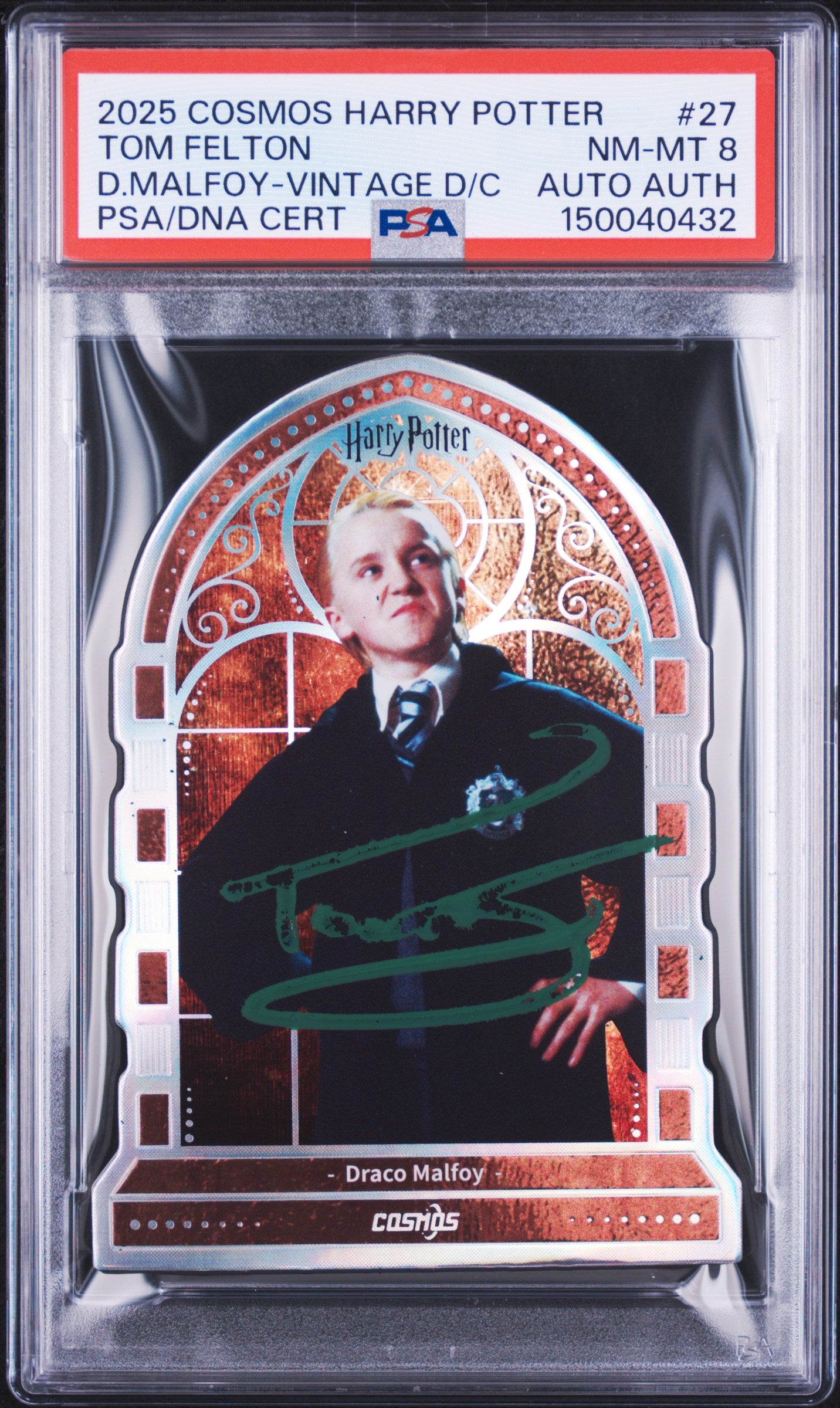 Tom Felton Signed Draco Malfoy in Harry Potter 2025 Cosmos #27 Kakawow - PSA 8