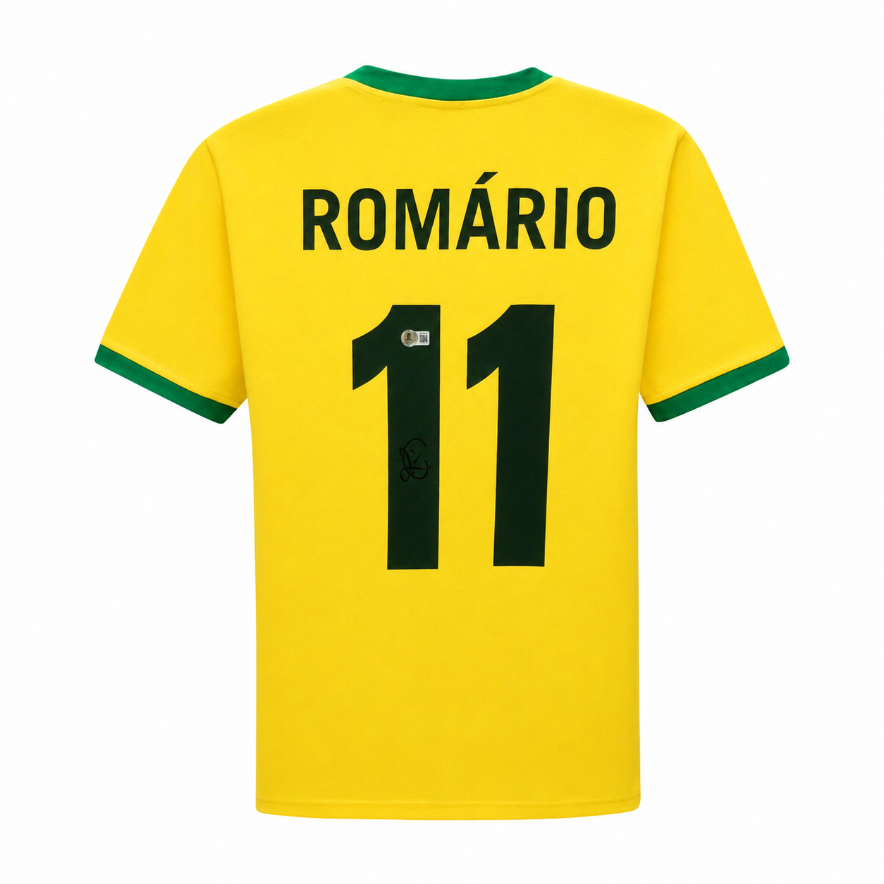 Romario Signed Vintage Brazil FC Home Soccer Jersey #11 with Beckett COA
