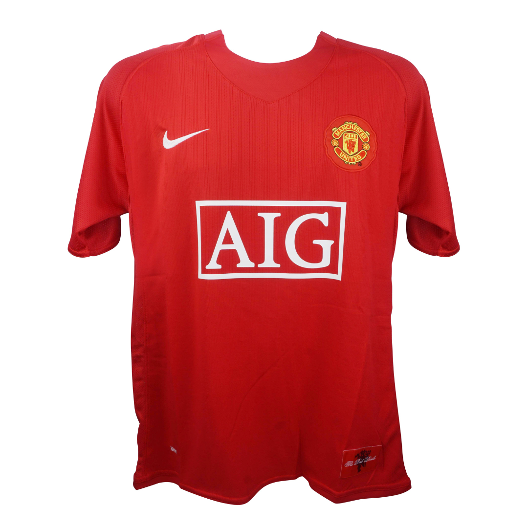 Paul Scholes Signed Manchester Utd Home Soccer Jersey #18 with Beckett Witness