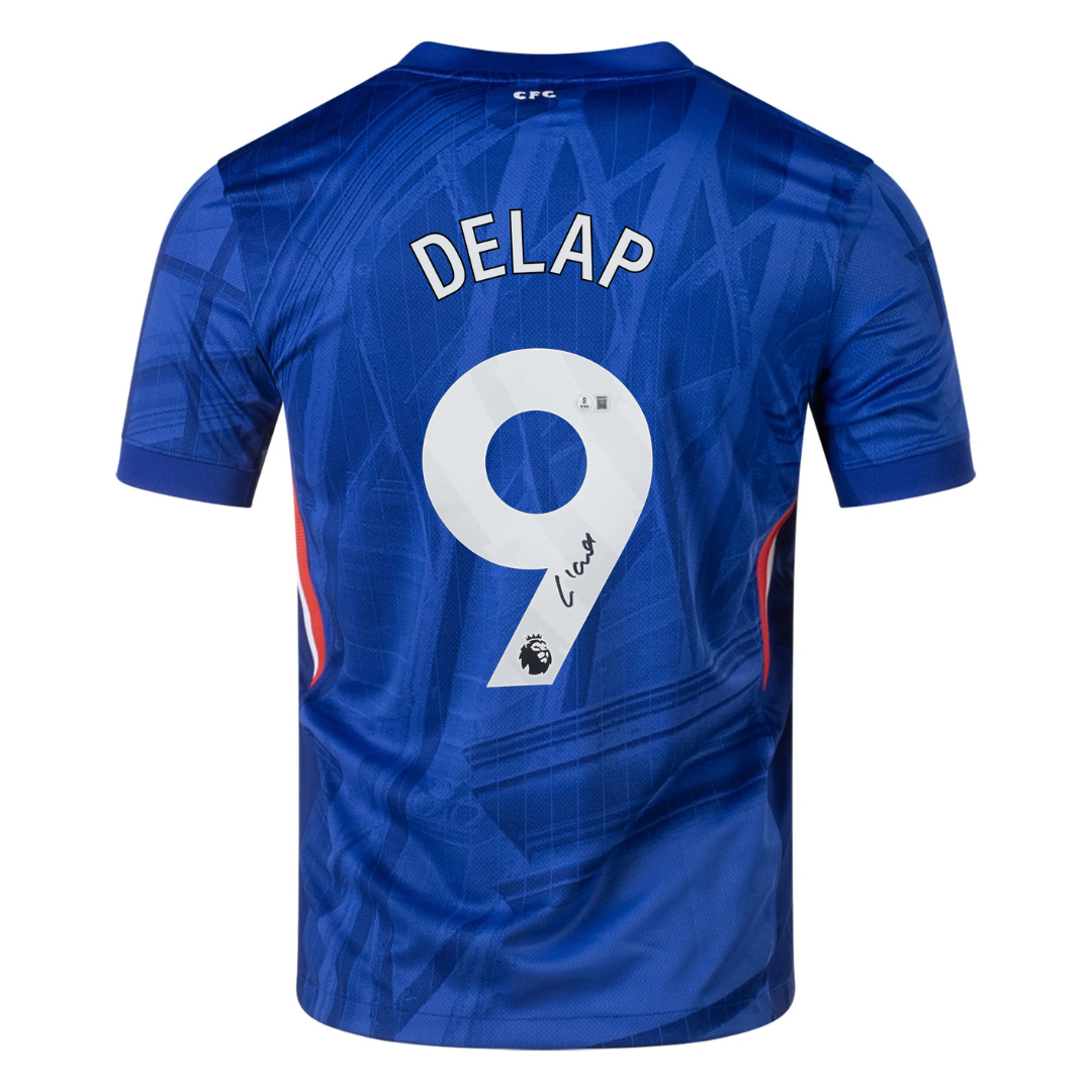 Liam Delap Signed Chelsea FC 2025-26 Home Soccer Jersey #9 with Beckett Witness