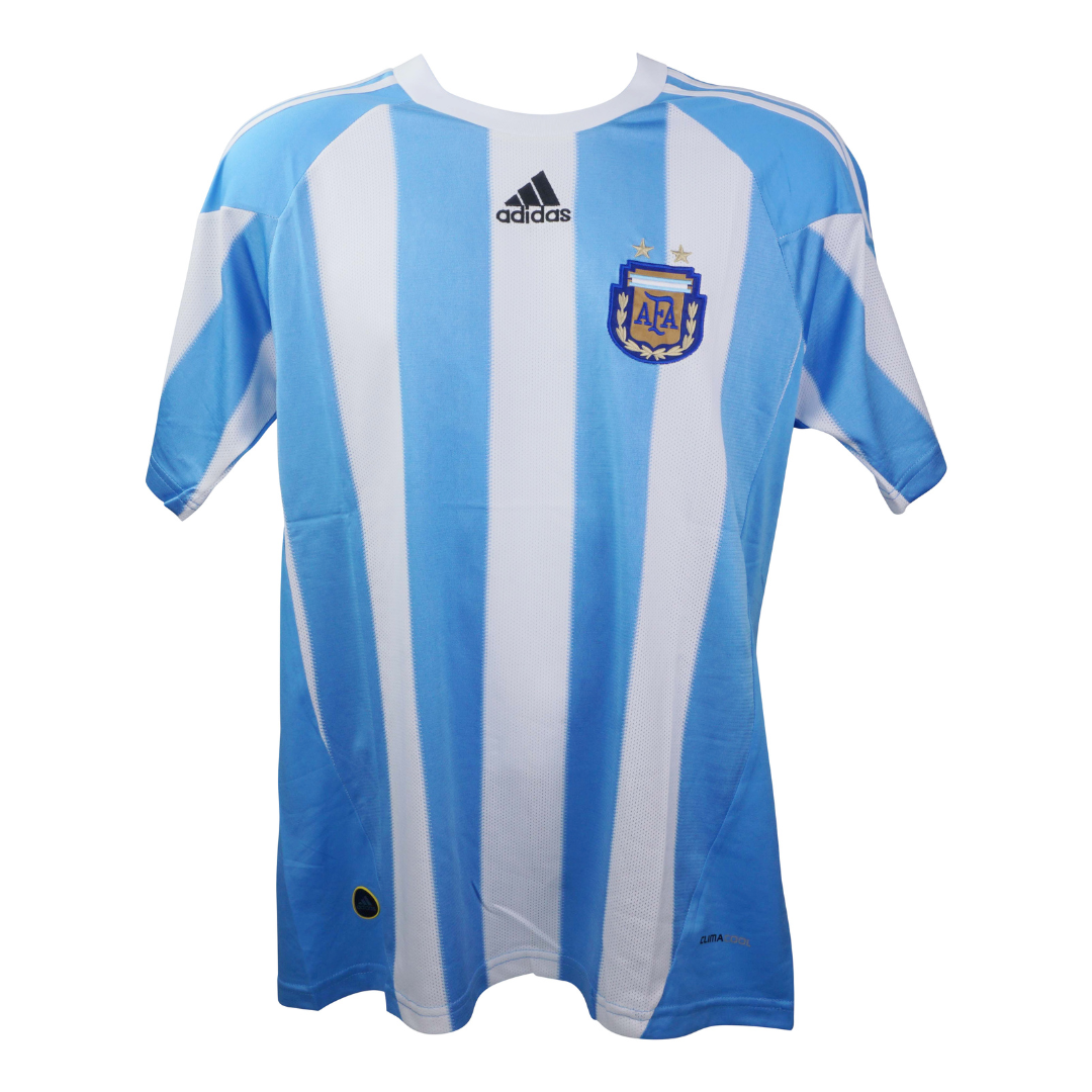 Carlos Tevez Signed Argentina Home Soccer Jersey #11 with Beckett Witness