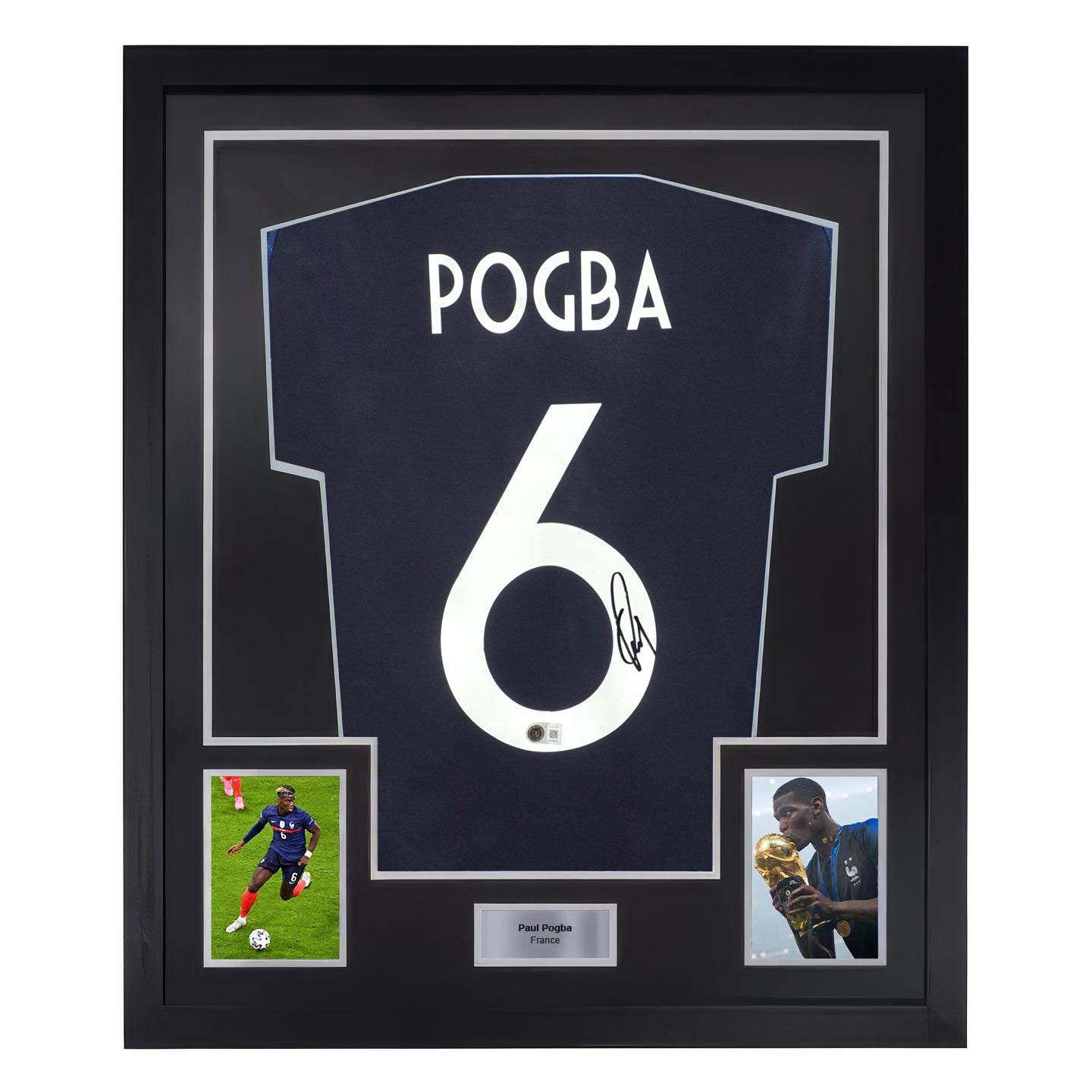 Framed Paul Pogba Signed France Soccer Jersey #6 with Beckett COA