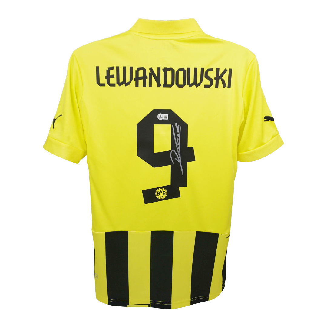 Robert Lewandowski Signed Borussia Dortmund Soccer Jersey #9 with Beckett COA