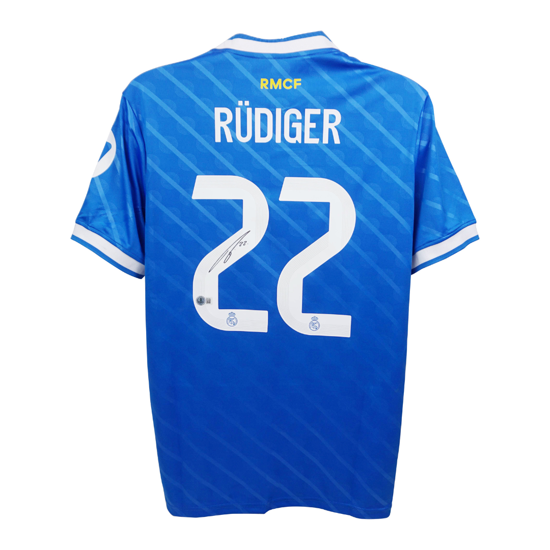 Antonio Rudiger Signed Real Madrid FC Away Soccer Jersey #22 with Beckett COA