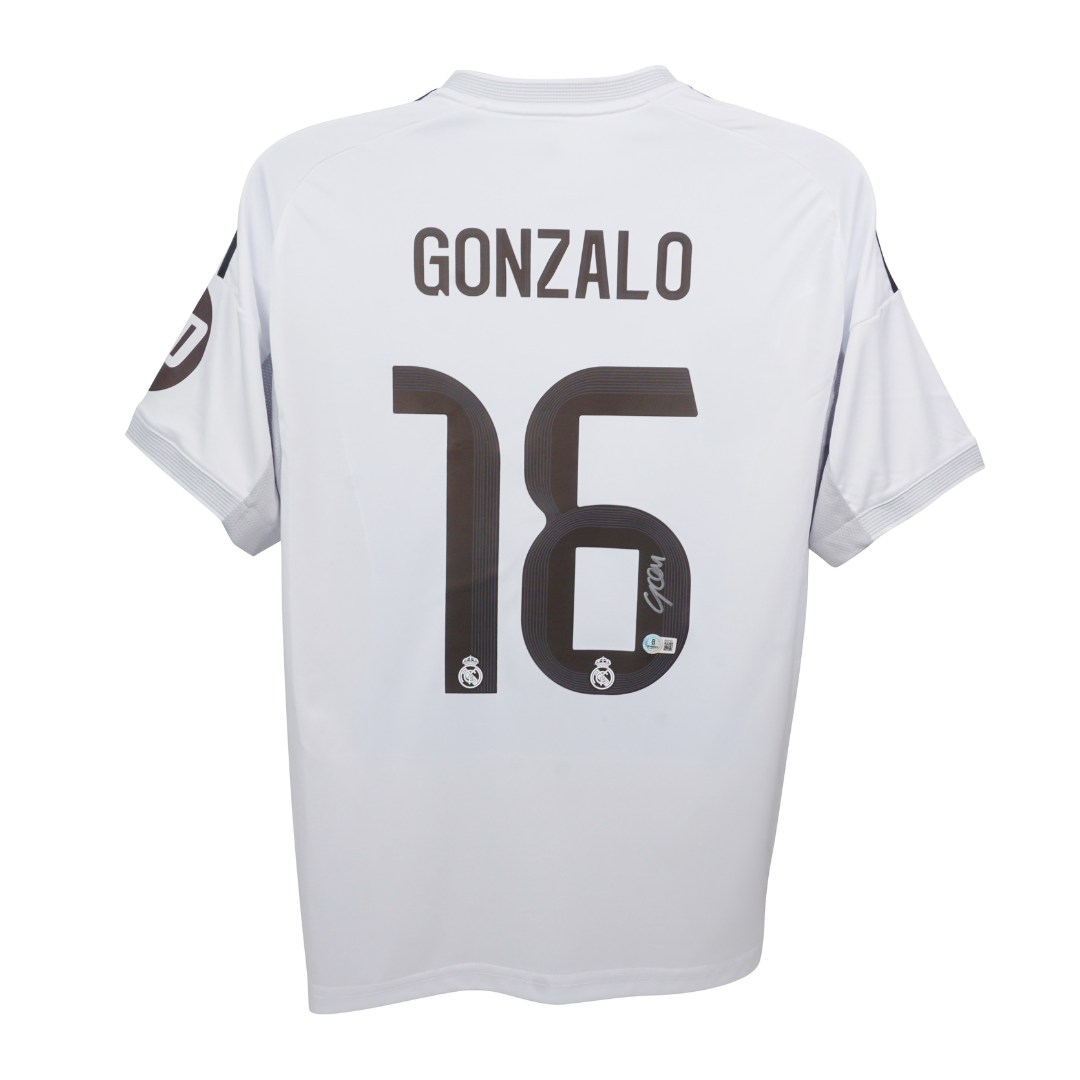 Gonzalo Garcia Signed Real Madrid FC Home Soccer Jersey #16 with Beckett COA
