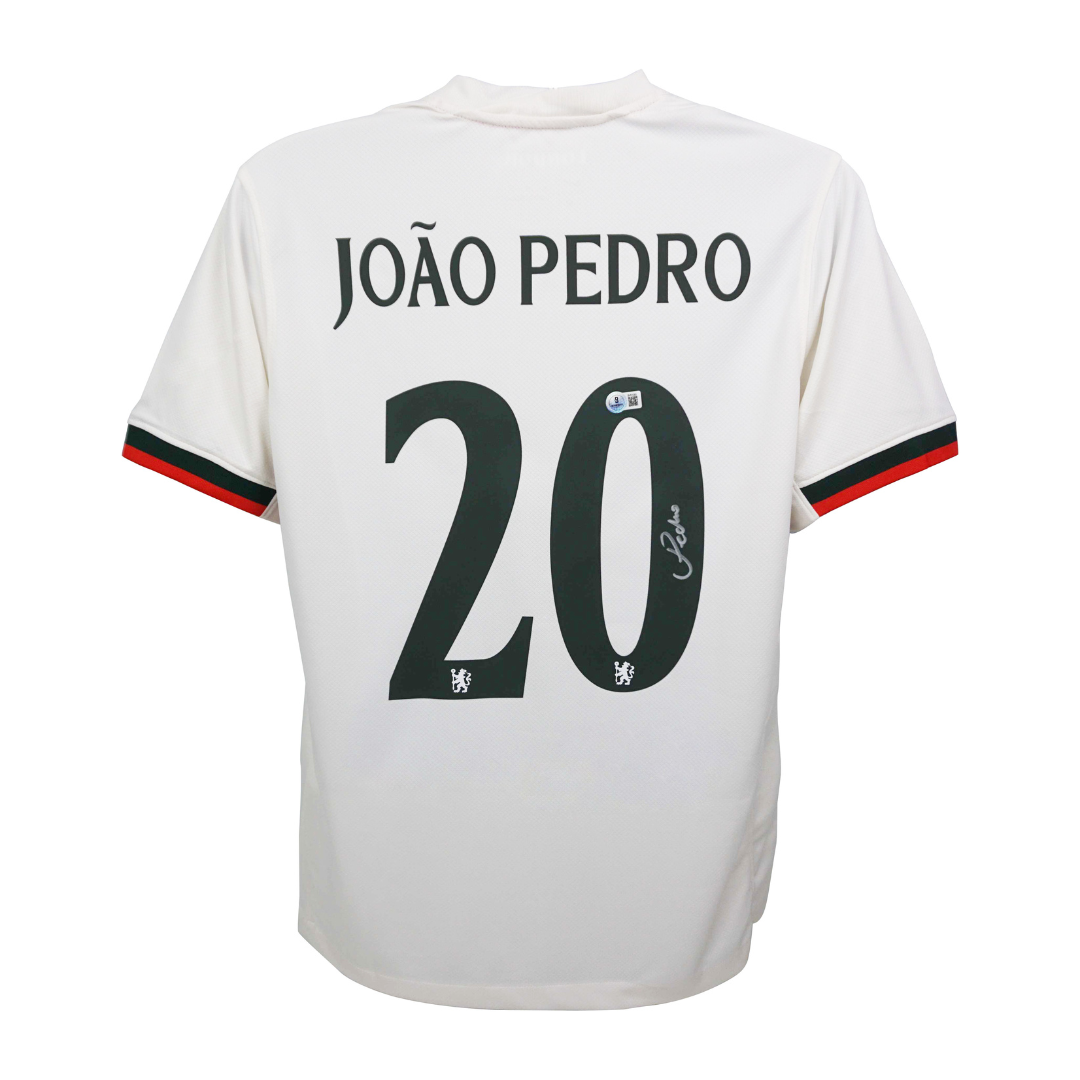 Joao Pedro Signed Chelsea FC Away Soccer Jersey #20 with Beckett COA