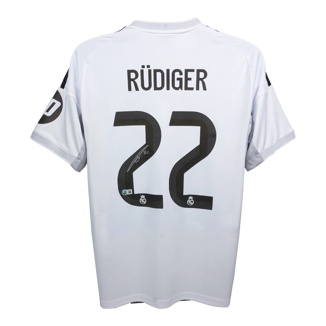 Antonio Rudiger Signed Real Madrid FC Home Soccer Jersey #22 with Beckett COA