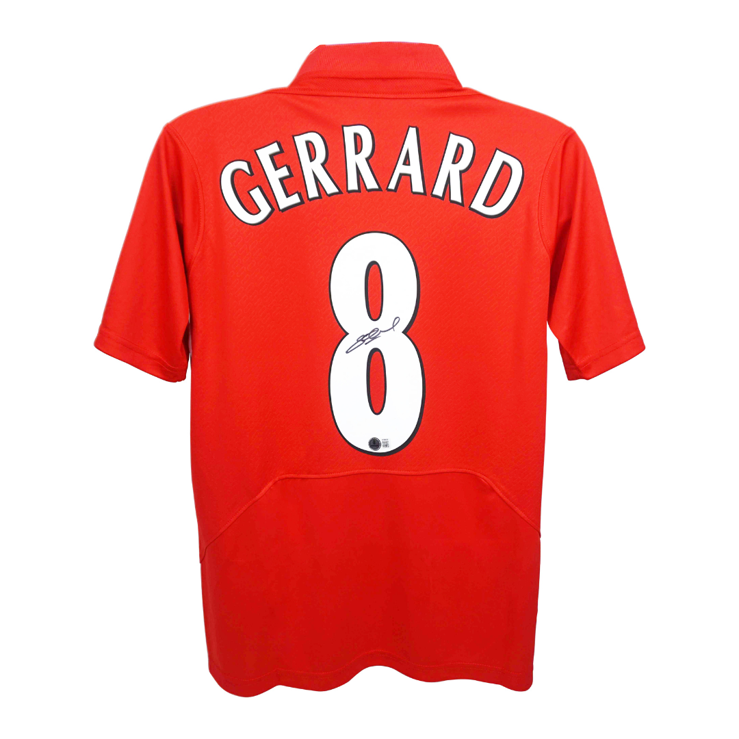 Steven Gerrard Signed Liverpool FC Home Soccer Jersey #8 with Beckett COA