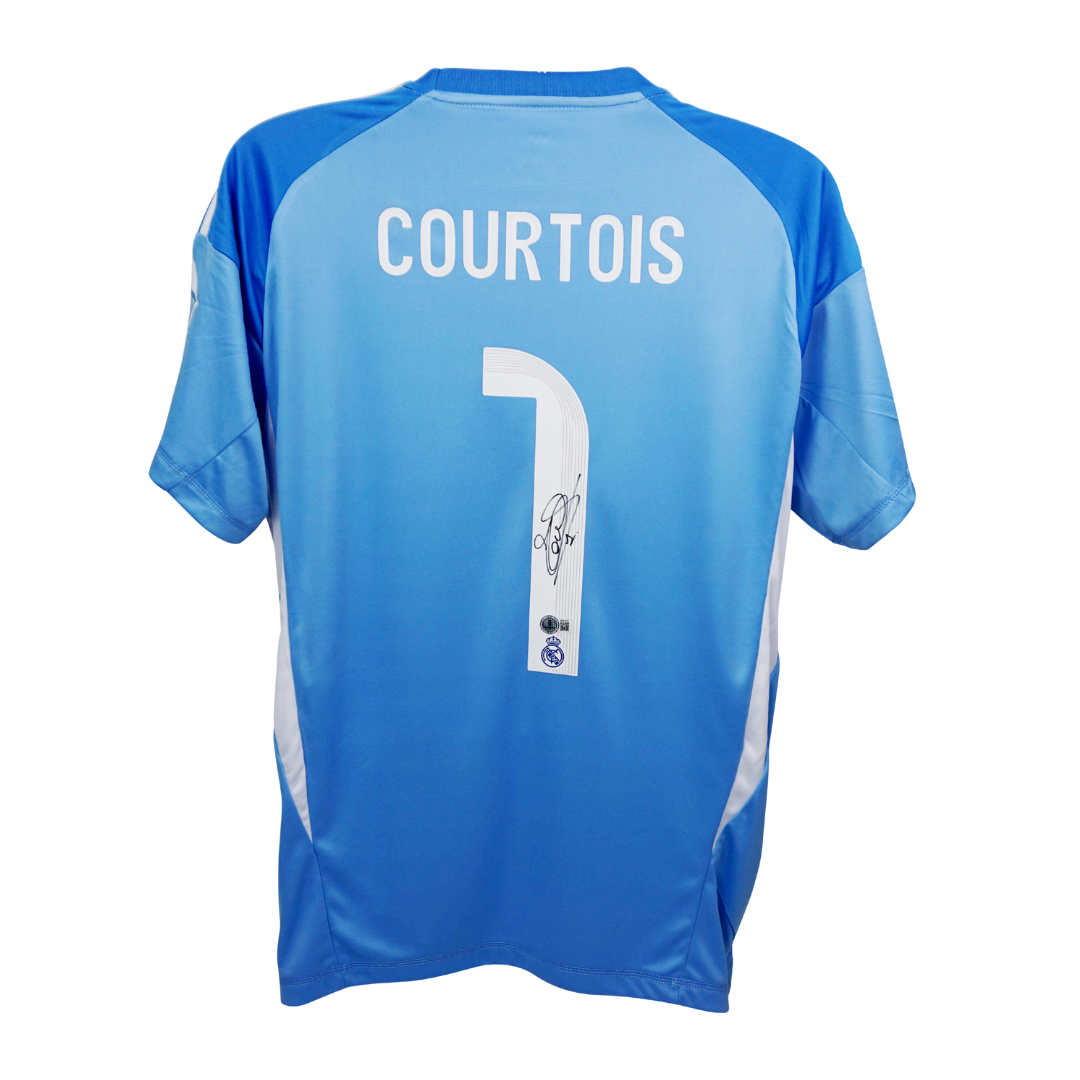 Thibaut Courtois Signed Real Madrid Soccer Jersey #1 with Beckett Witness