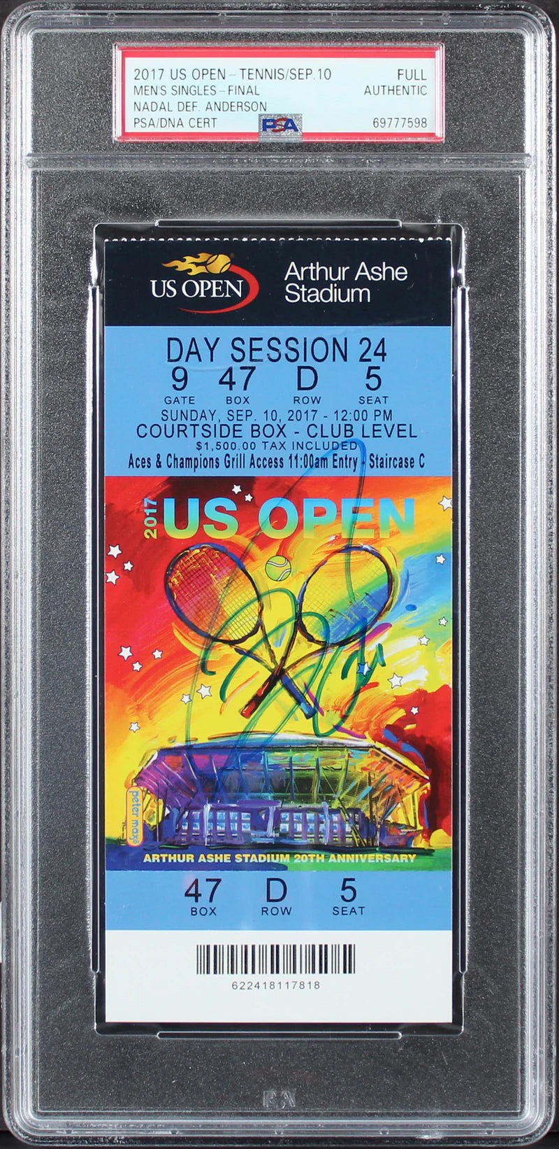 Rafael Nadal Signed 2017 US Open Men's Singles Final Full Ticket Stub PSA