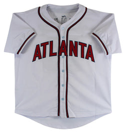 Ronald Acuna Jr Signed White Pro Style Baseball Jersey with Beckett Witness