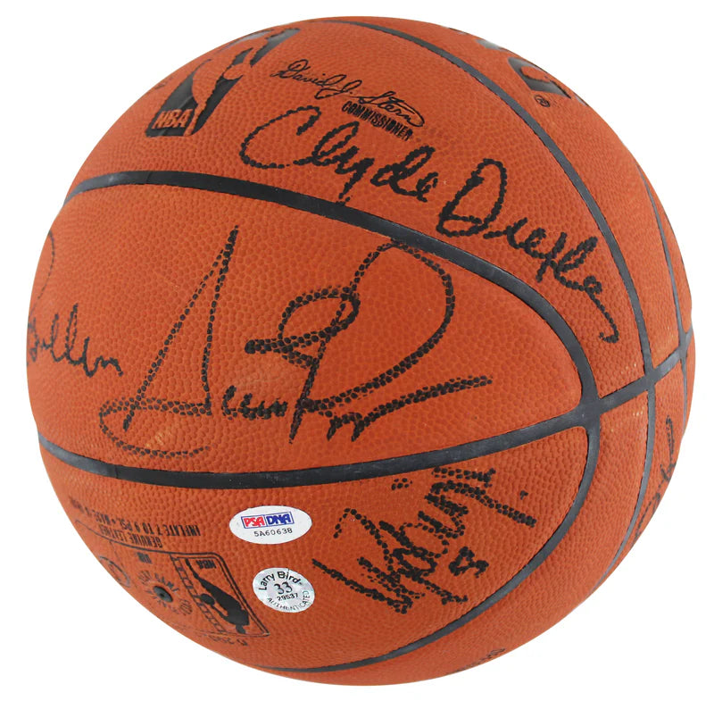 1992 Dream Team (12) Jordan, Johnson, Bird, Barkley Signed Basketball BAS COA