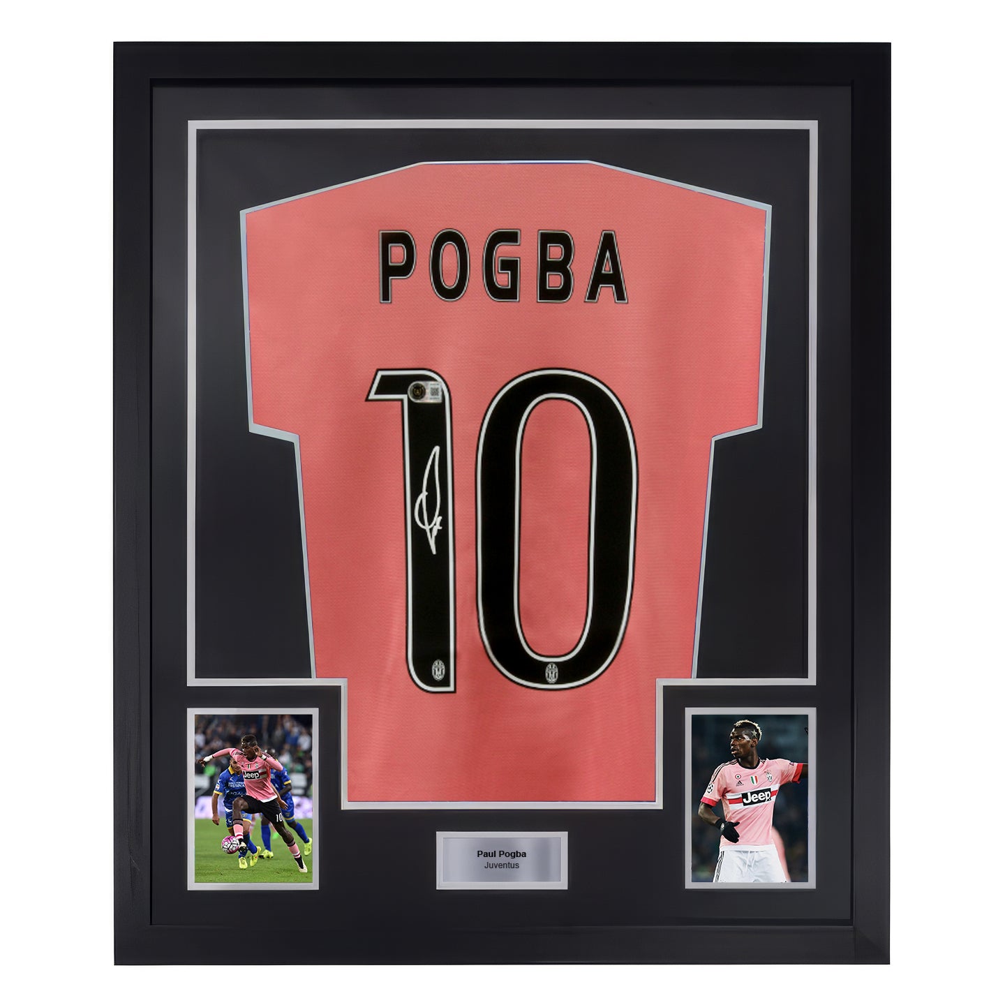 Paul Pogba Signed Juventus FC Away Soccer Jersey #10 Framed with Beckett COA