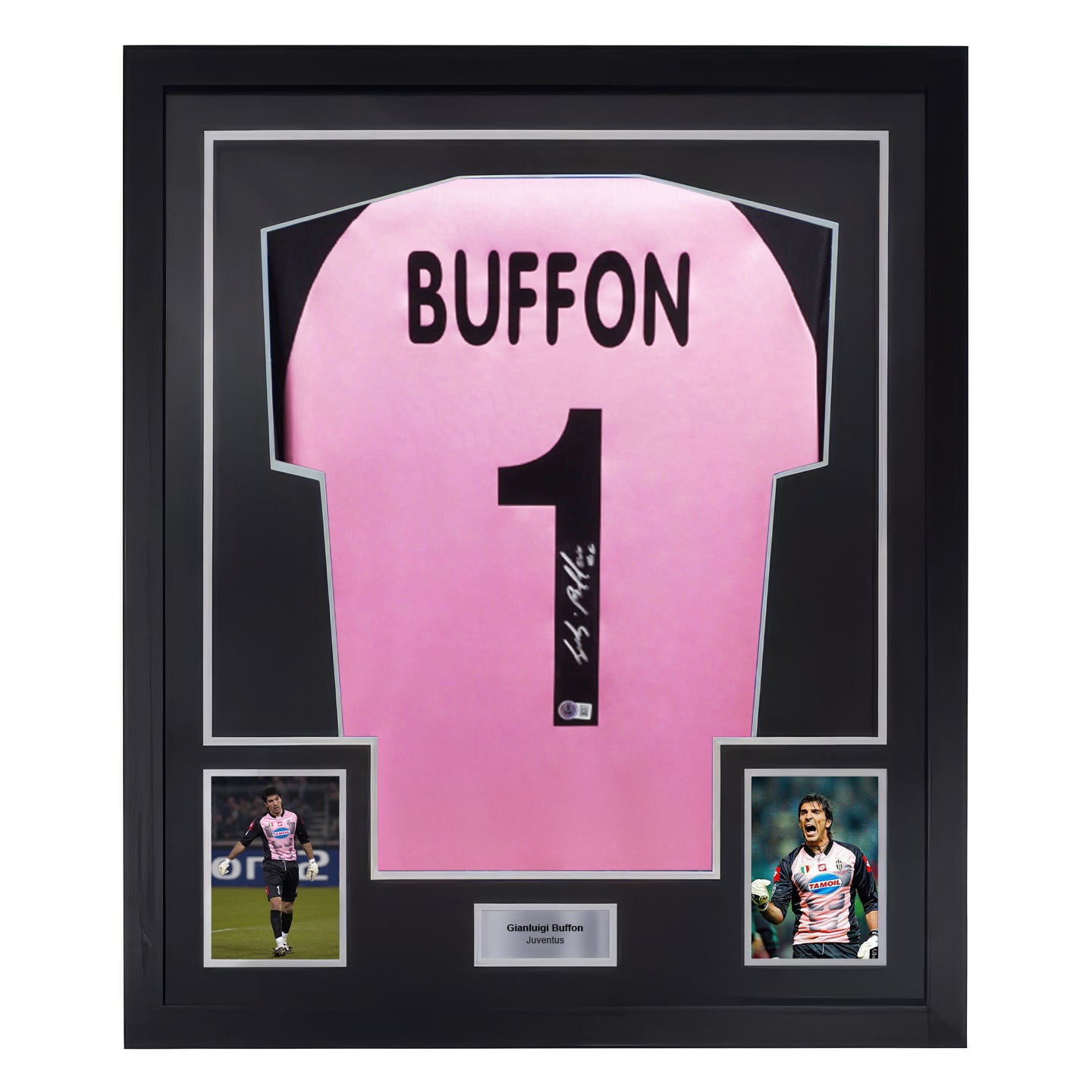 Framed Gianluigi Buffon Signed Juventus FC Soccer Jersey #1 with Beckett COA