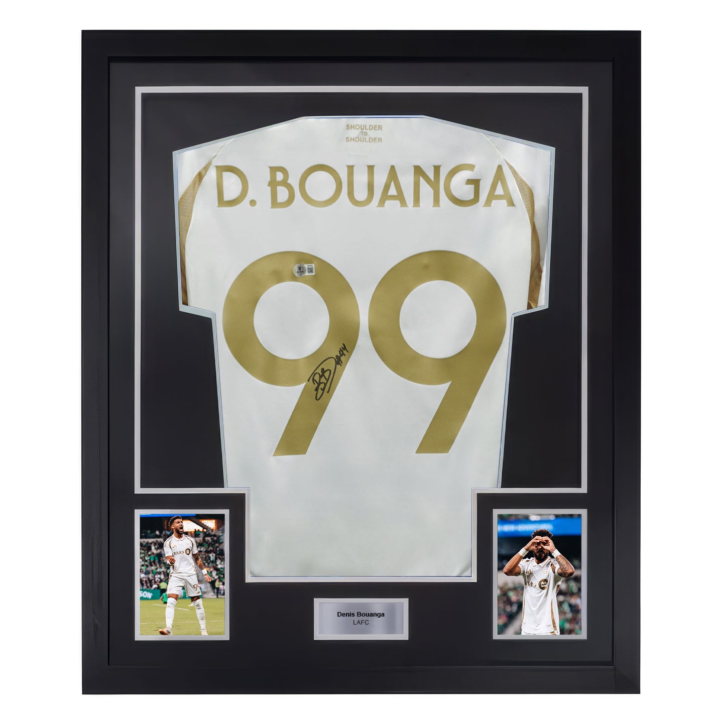 Framed Denis Bouanga Signed LAFC Away Soccer Jersey #99 with Beckett COA