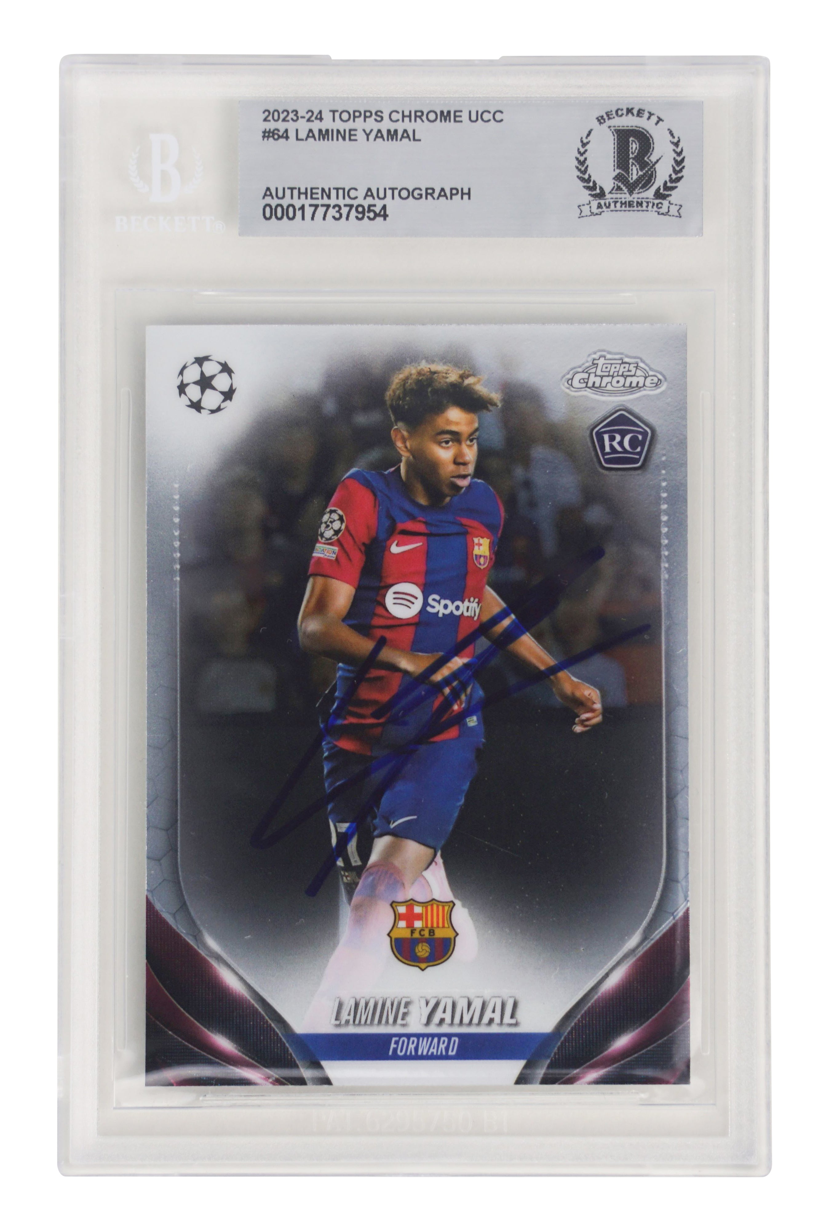 Lamine Yamal Signed 2023-24 Topps Chrome UCC #64 Rookie Card – BGS Authentic