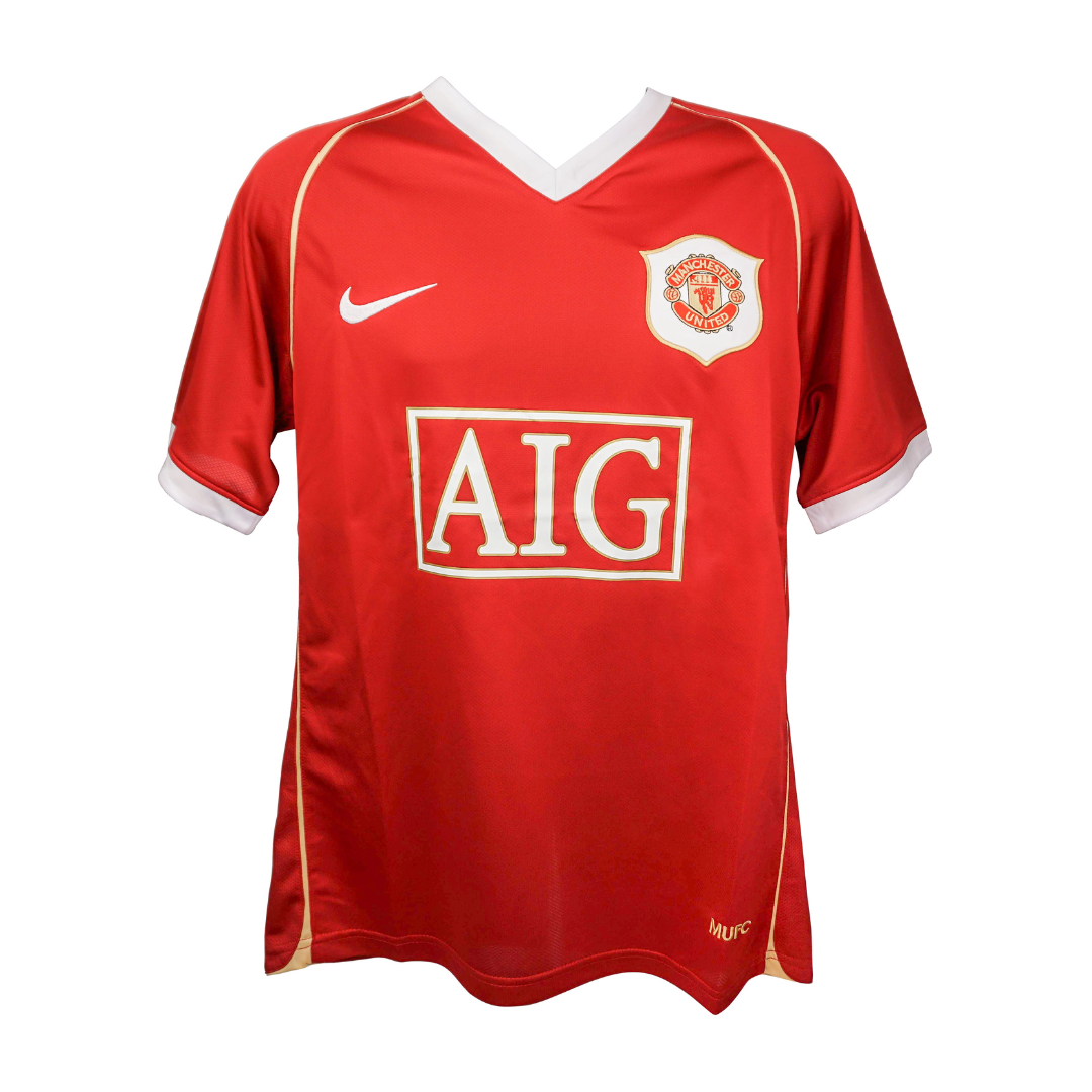 Paul Scholes Signed Manchester Utd Home Soccer Jersey #18 with Beckett Witness