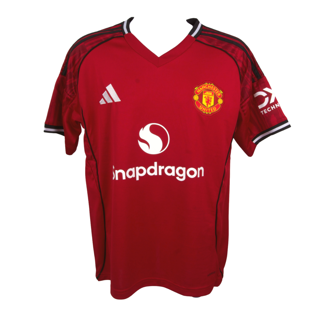 Bruno Fernandes Signed Manchester Utd Home Soccer Jersey #8 with Beckett Witness