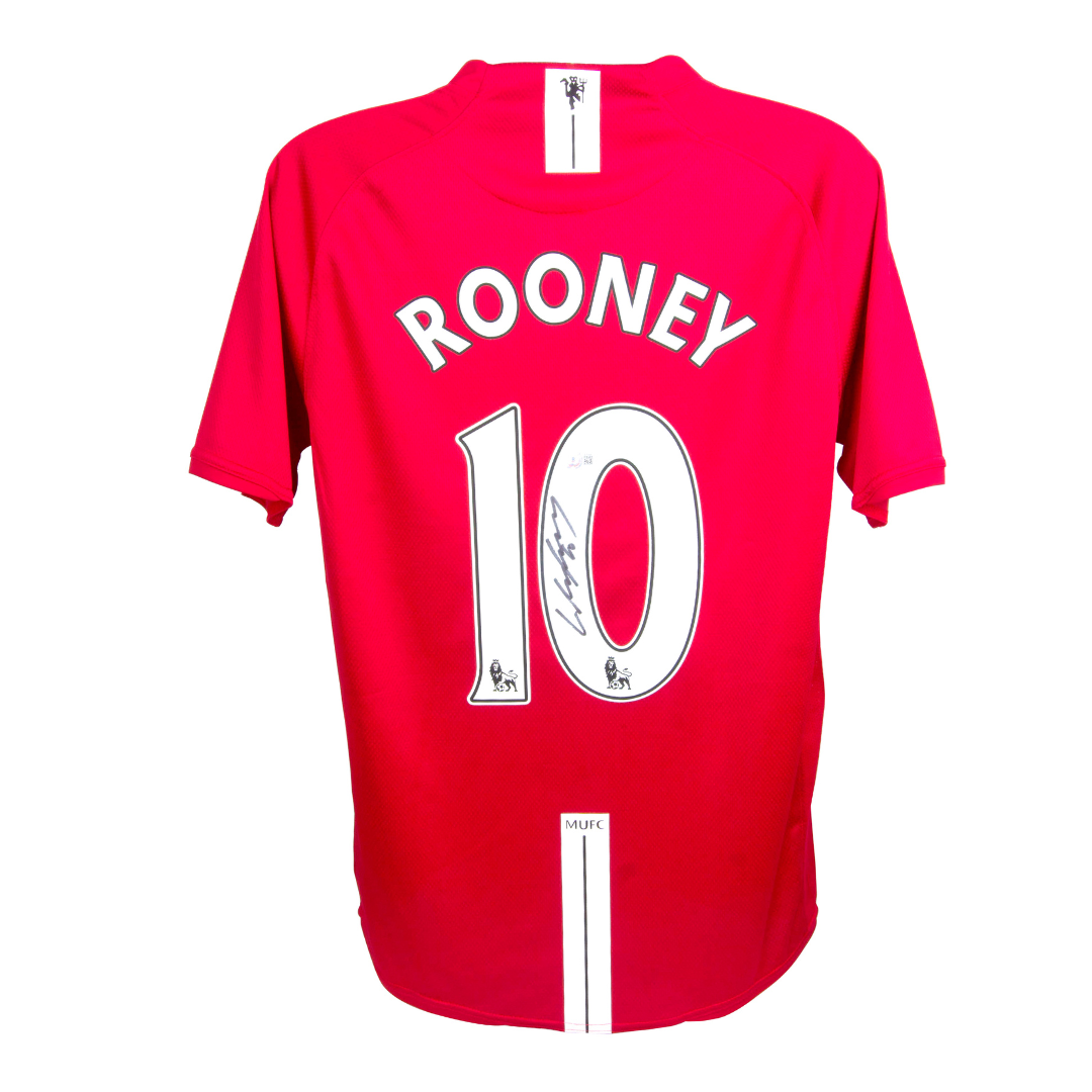 Wayne Rooney Signed Manchester United Home Soccer Jersey #10 with Beckett COA