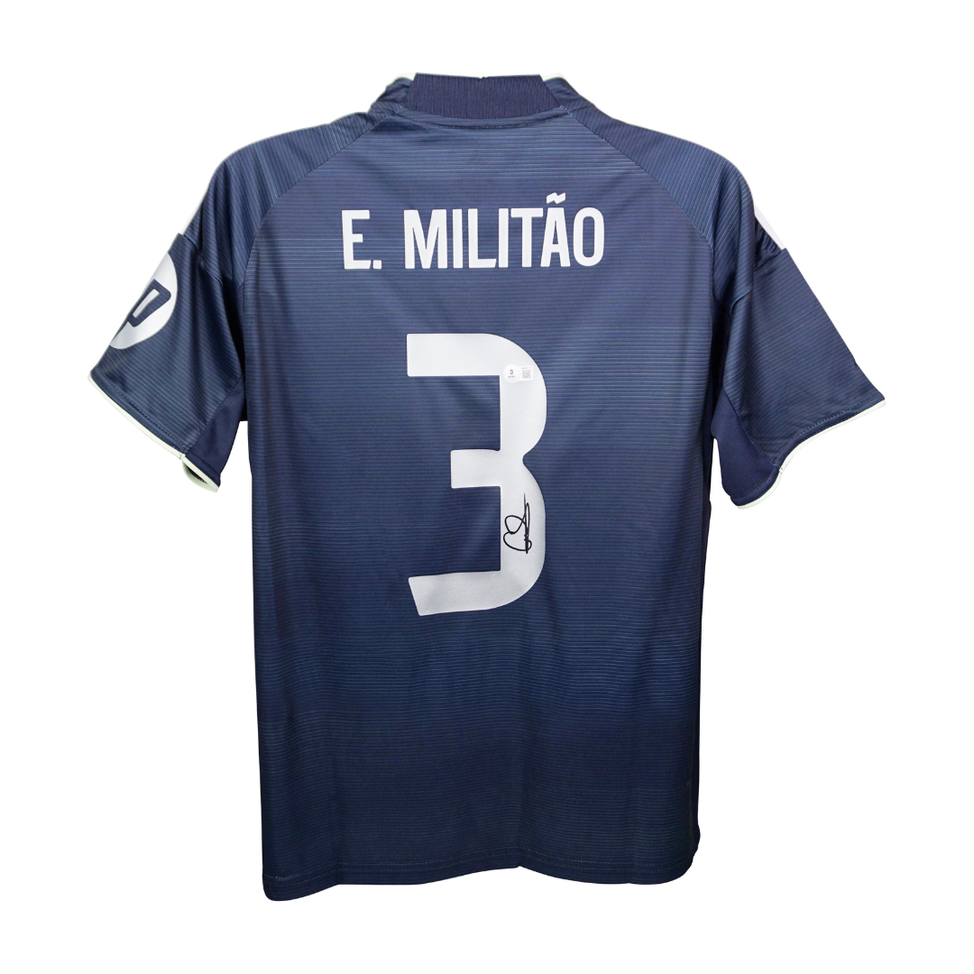 Eder Militao Signed Real Madrid FC Away Soccer Jersey #3 with Beckett Witness