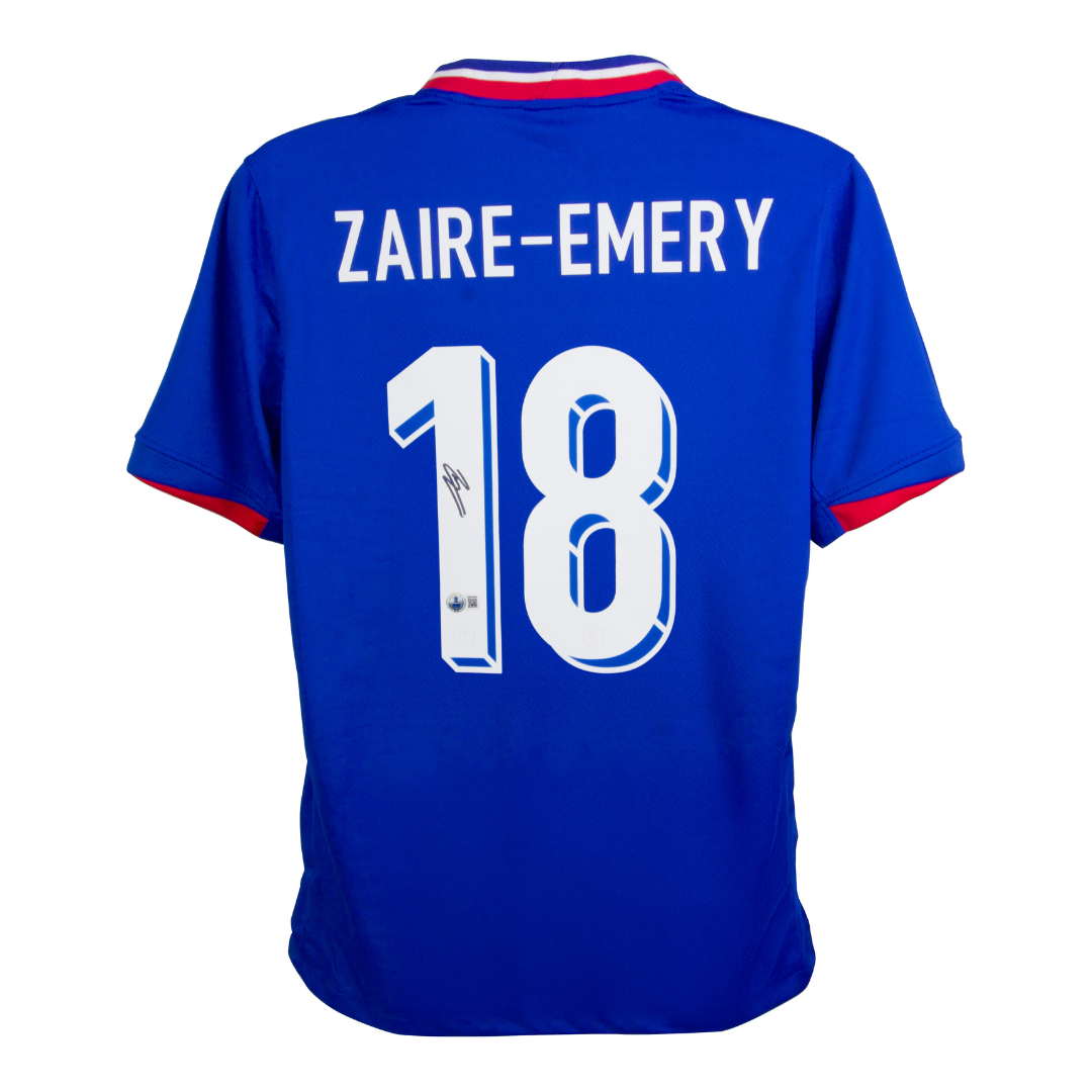 Warren Zaire-Emery Signed France Home Soccer Jersey #18 with Beckett Witness