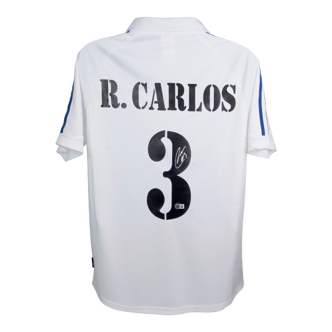 Roberto Carlos Signed Real Madrid Soccer Jersey #3 with Beckett Witness