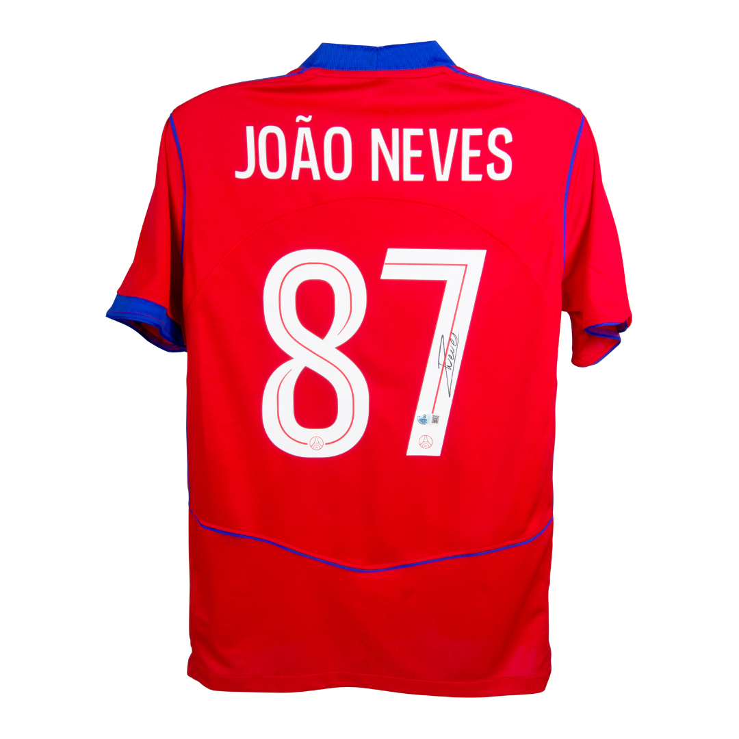 Joao Neves Signed PSG Away Soccer Jersey #87 with Beckett Witness