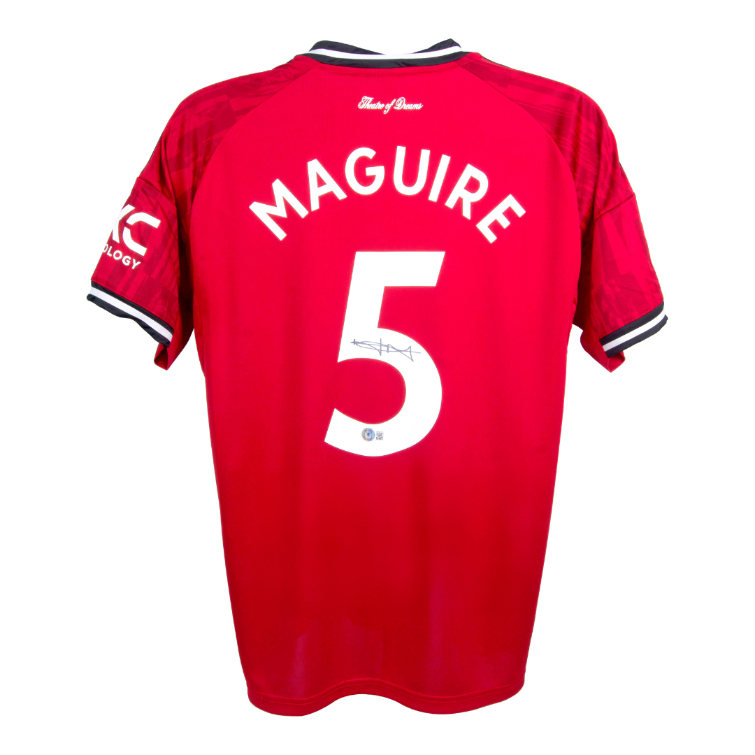 Harry Maguire Signed Manchester United Soccer Jersey #5 with Beckett COA
