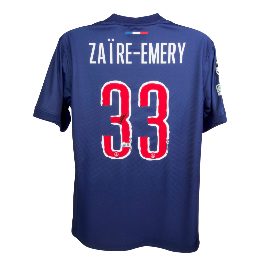 Warren Zaire-Emery Signed PSG Soccer Jersey #33 with Beckett Witness
