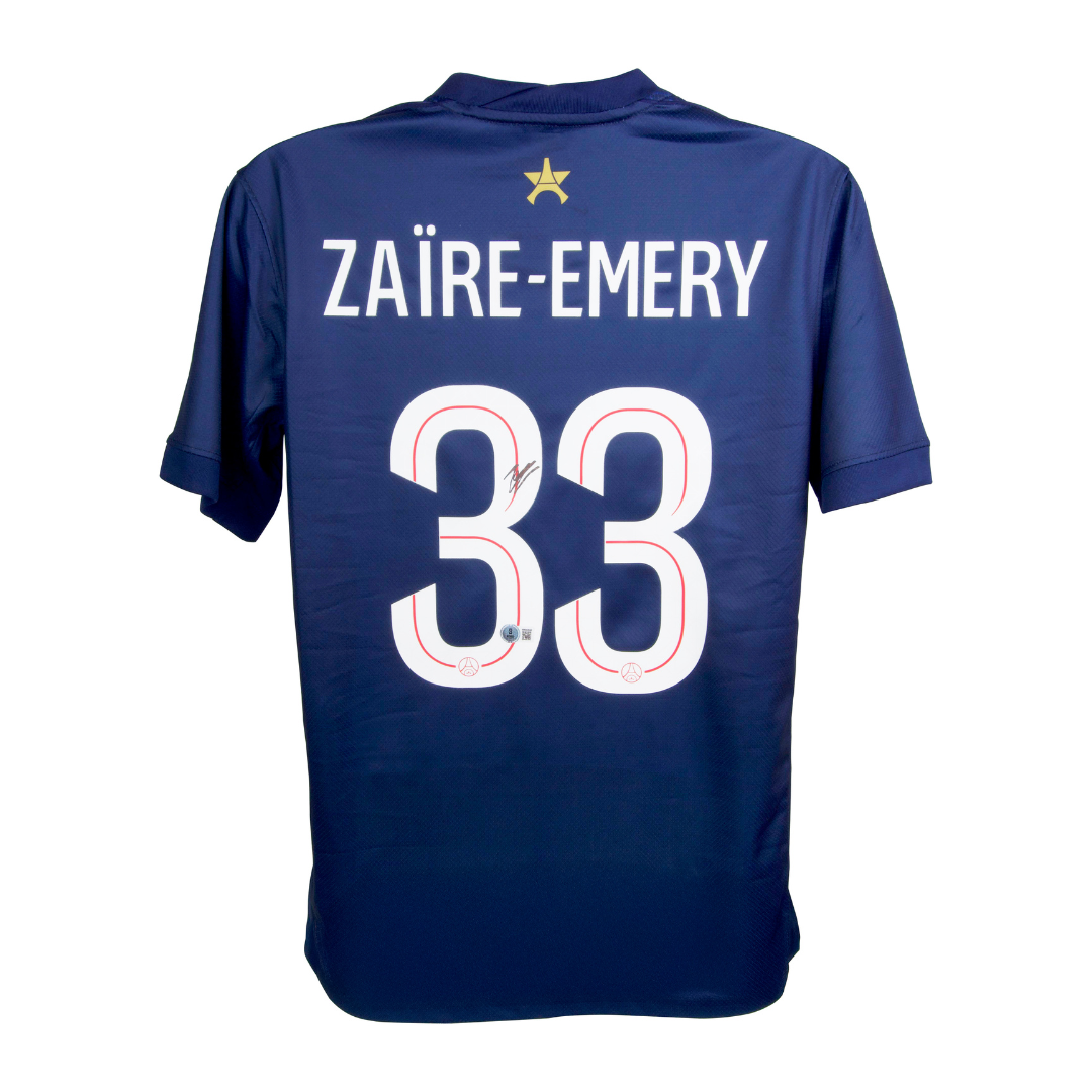 Warren Zaire-Emery Signed PSG Home Soccer Jersey #33 with Beckett Witness