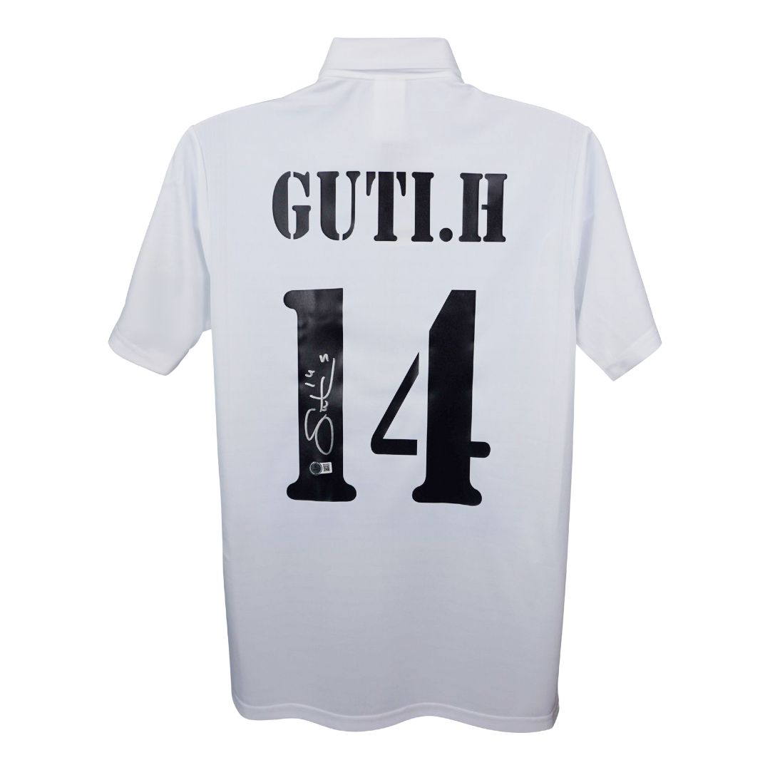 Guti Hernandez Signed Real Madrid Home Soccer Jersey #14 with Beckett Witness