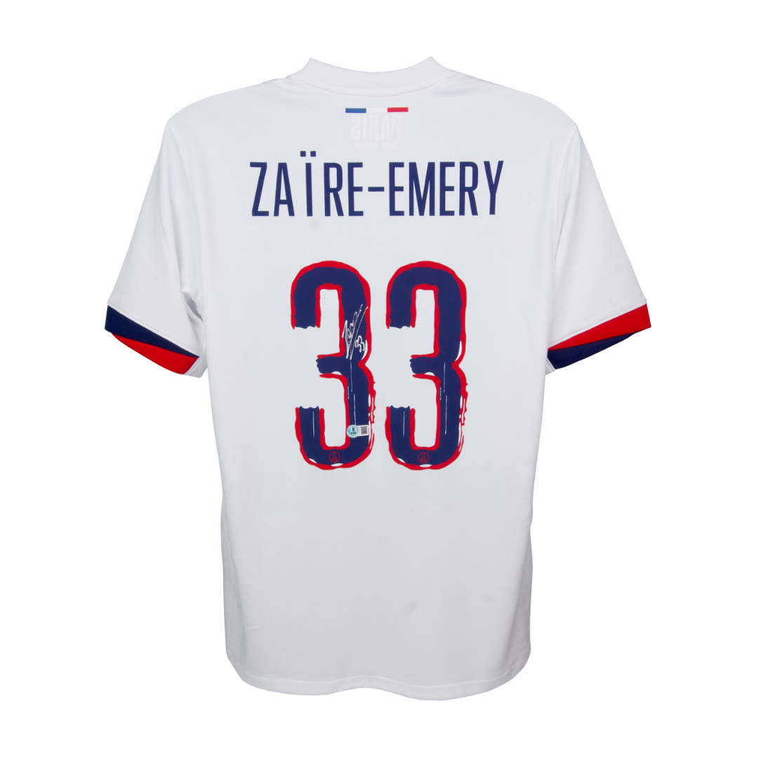 Warren Zaire-Emery Signed PSG Away Soccer Jersey #33 with Beckett Witness
