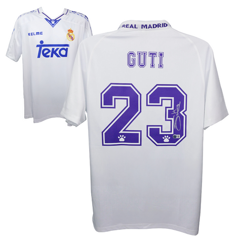 Guti Hernandez Signed Real Madrid FC Home Soccer Jersey #23 with Beckett Witness