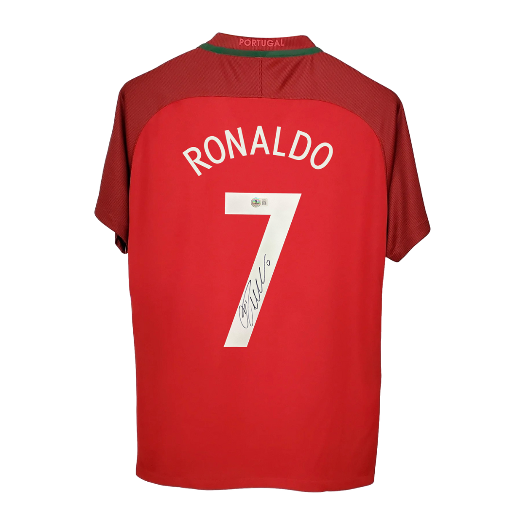 Cristiano Ronaldo Signed Portugal 2016 EURO Final Soccer Jersey #7 with Beckett COA