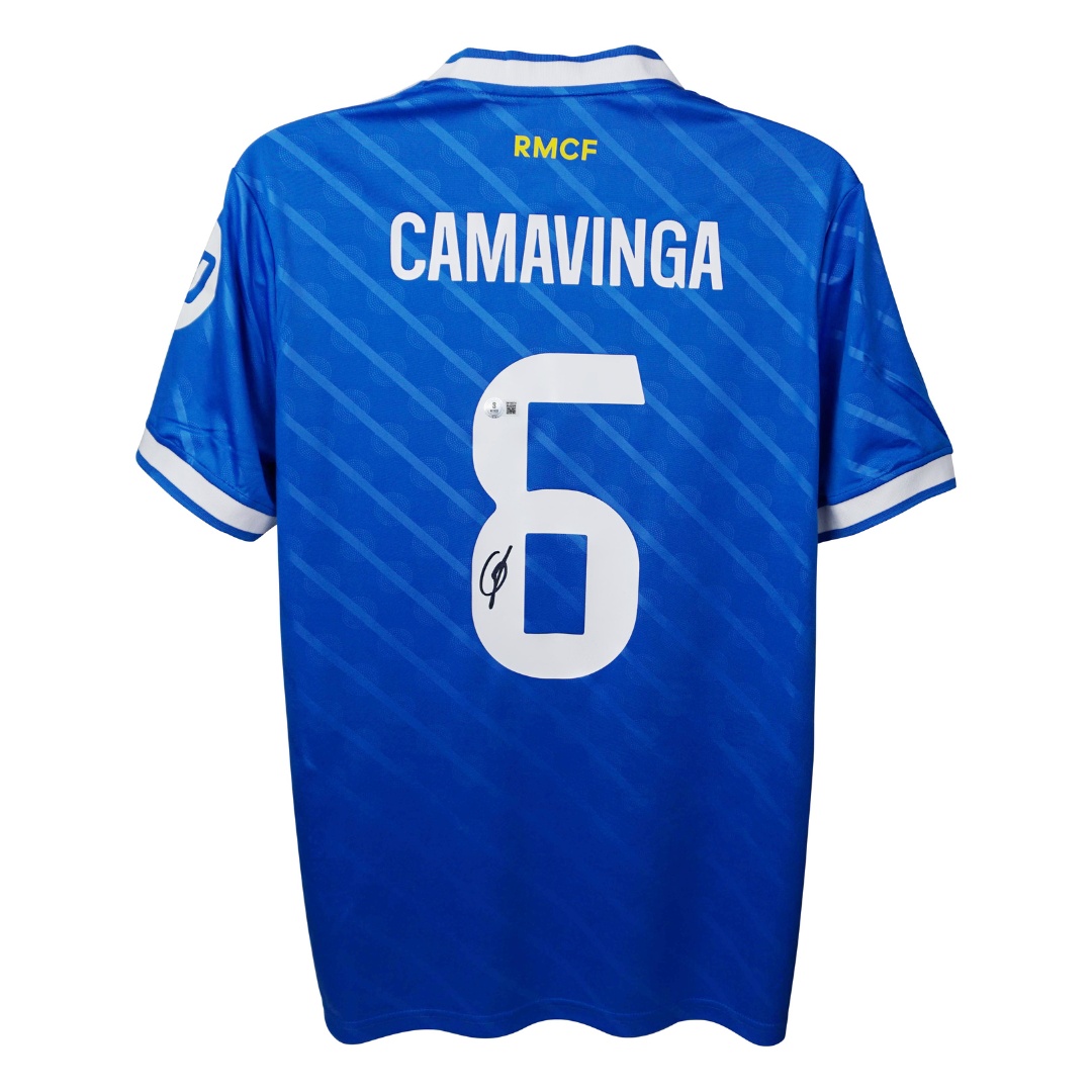 Eduardo Camavinga Signed Real Madrid Soccer Jersey #6 with Beckett Witness