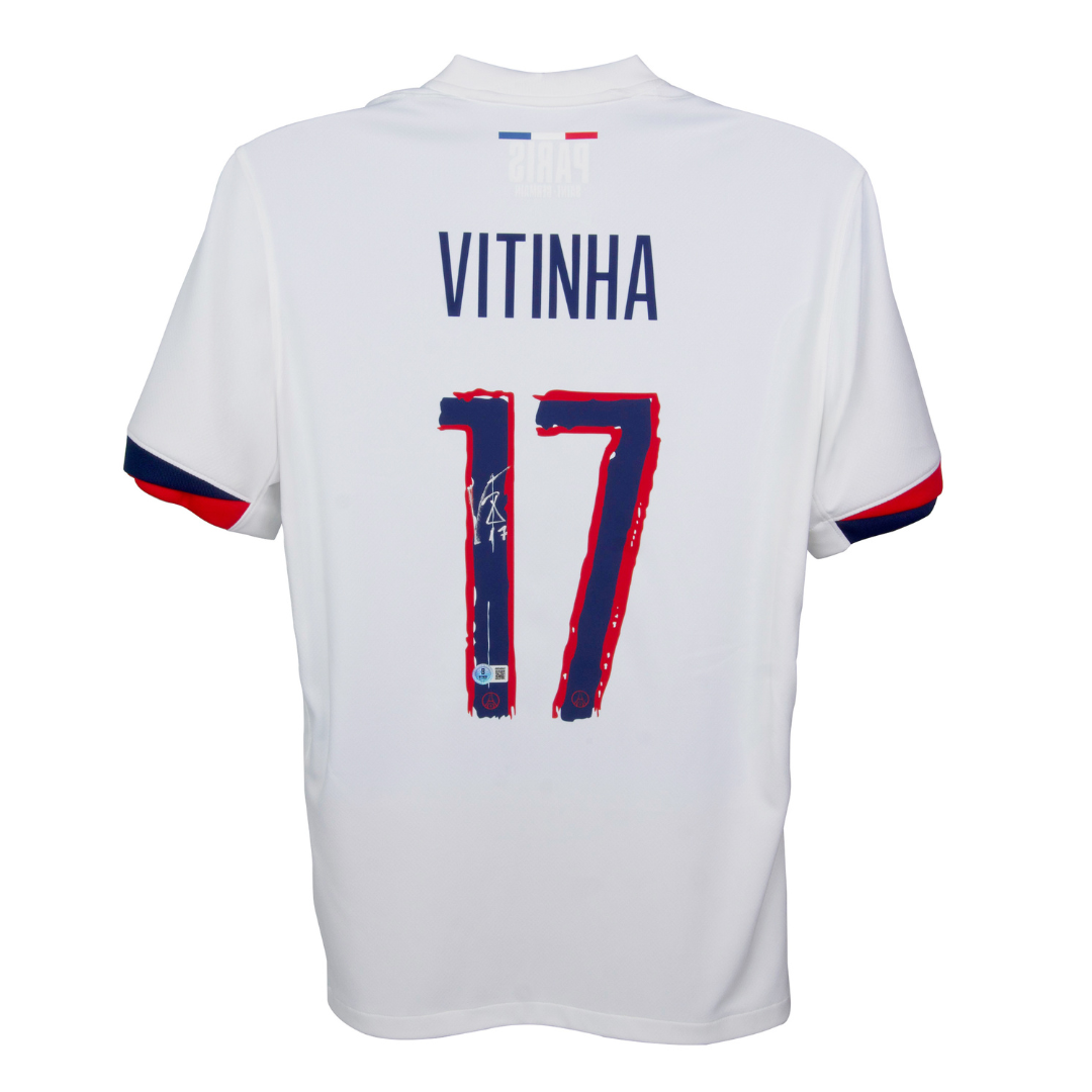 Vitinha Signed PSG Away Soccer Jersey #17 with Beckett Witness