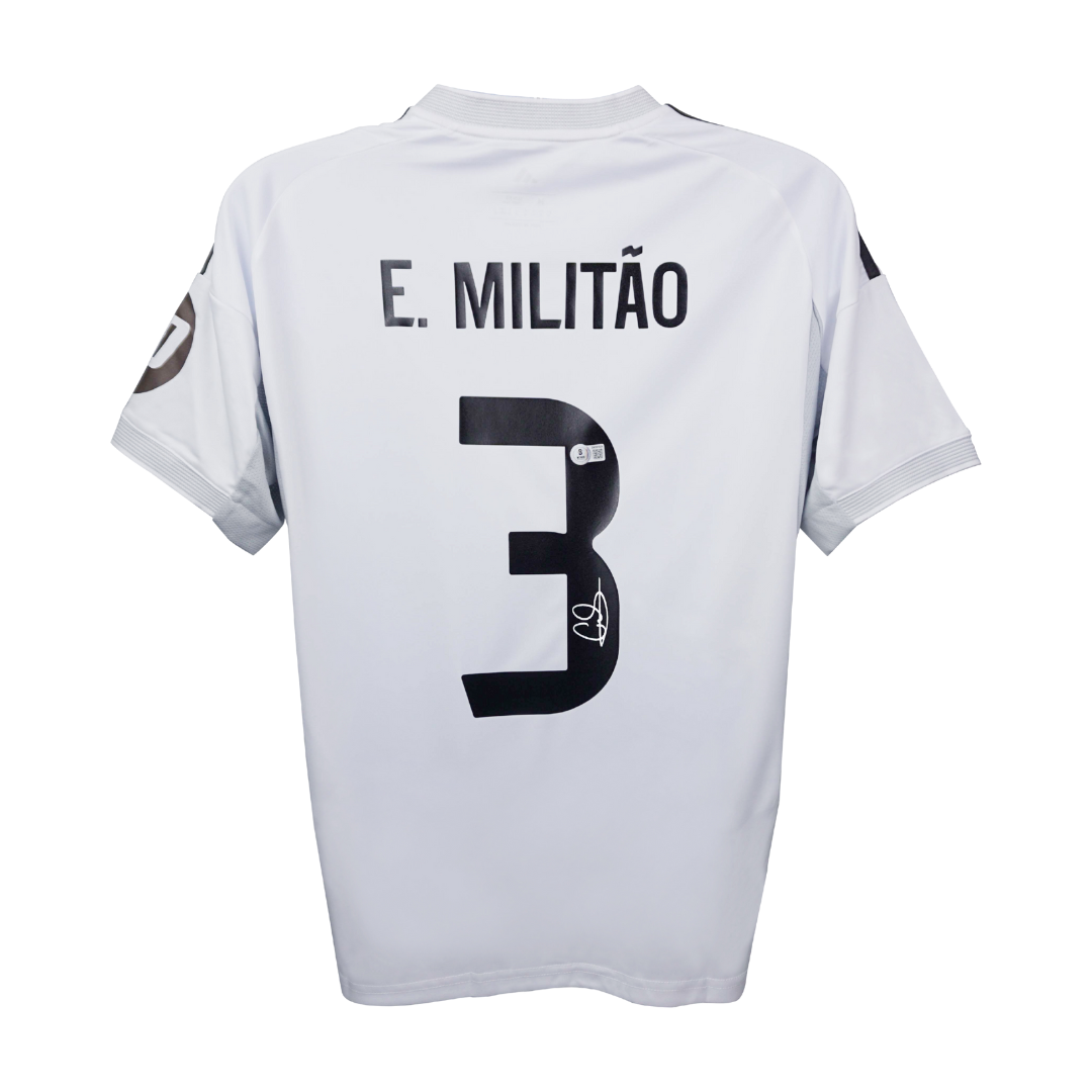 Eder Militao Signed Real Madrid FC Home Soccer Jersey #3 with Beckett Witness
