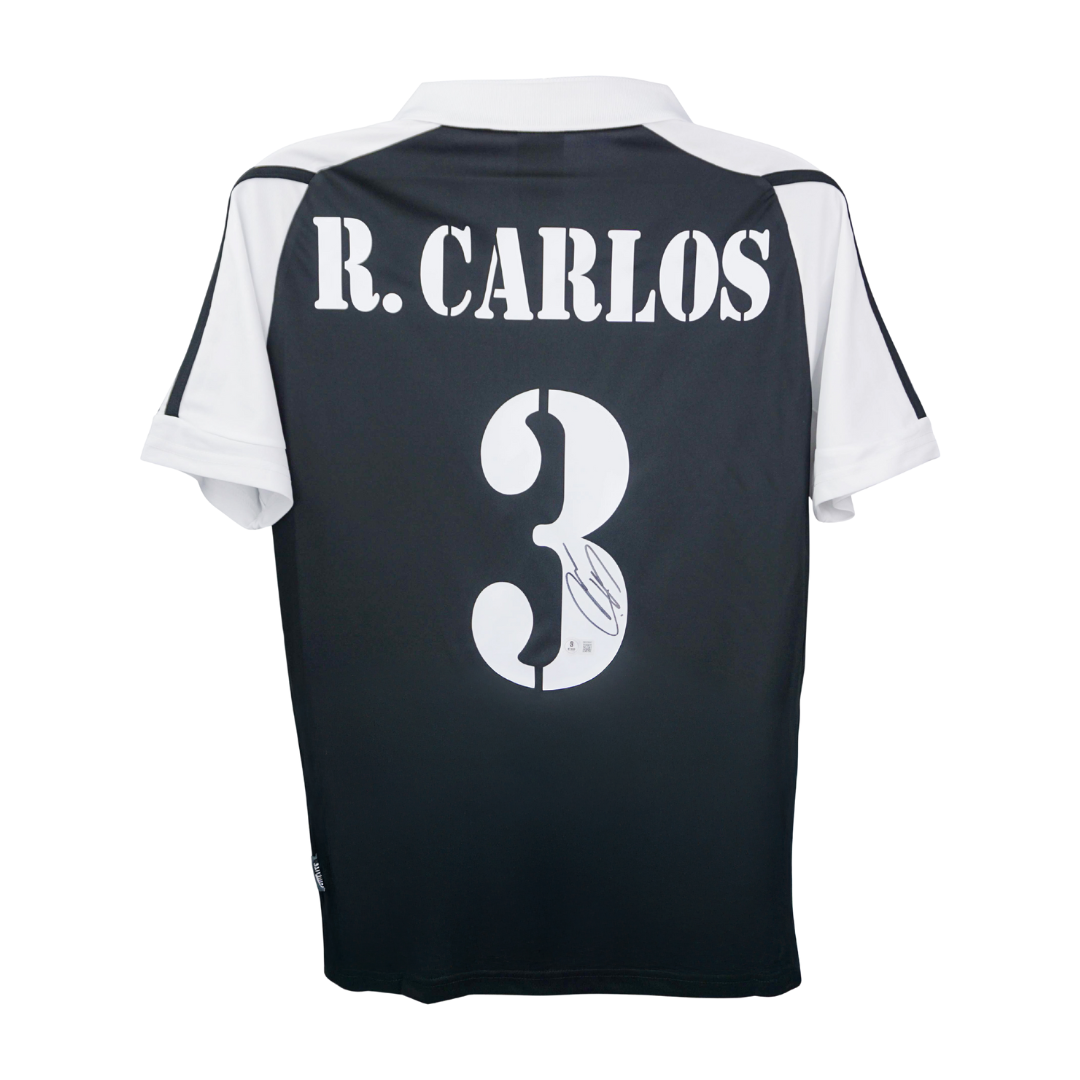 Roberto Carlos Signed Real Madrid FC Soccer Jersey #3 with Beckett Witness