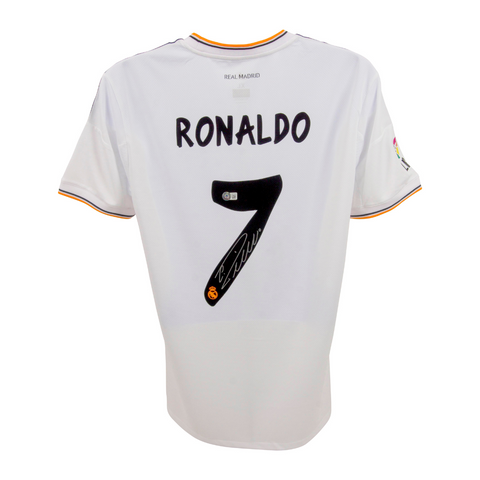 Cristiano Ronaldo Signed Real Madrid Home Soccer Jersey with Beckett COA