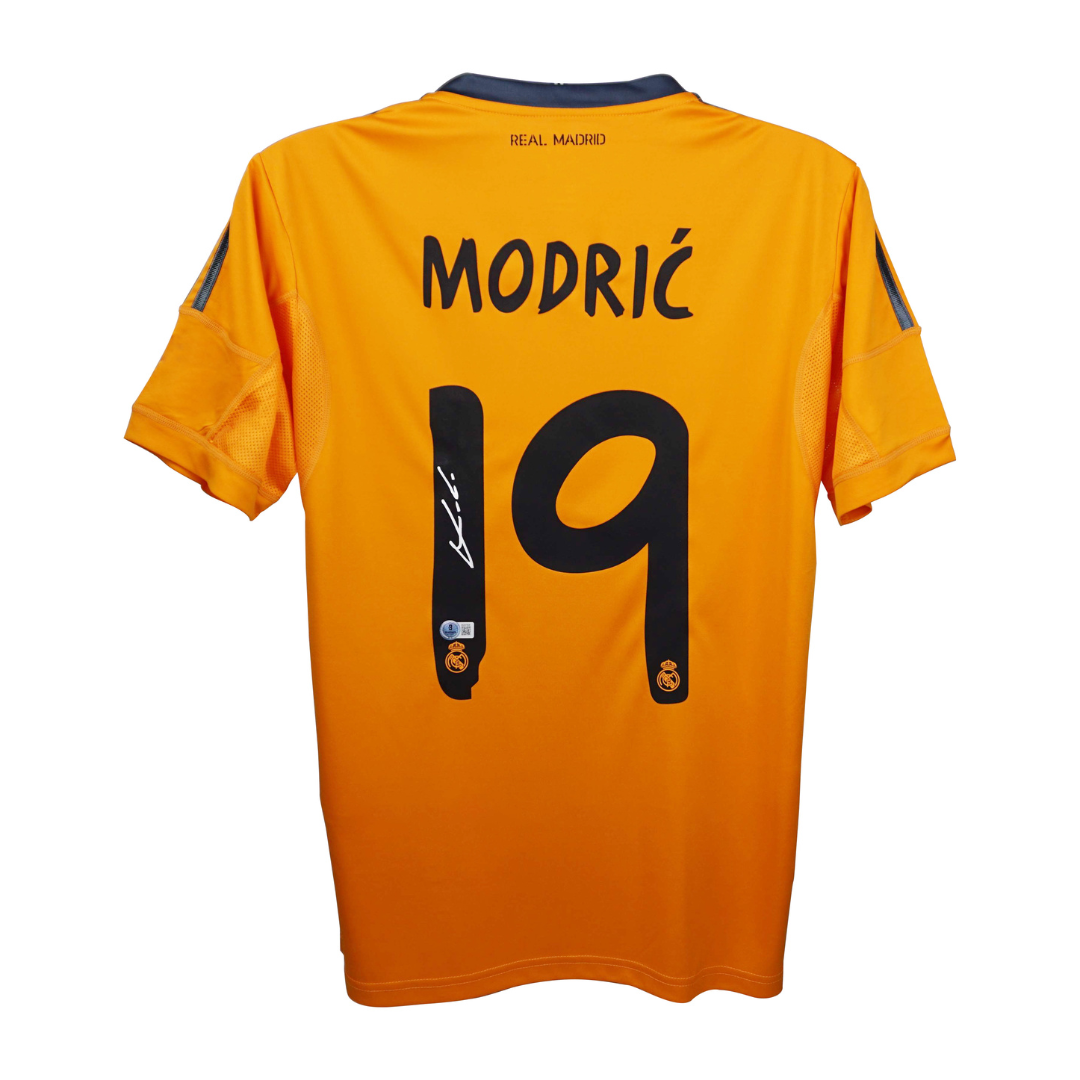 Luka Modric Signed Real Madrid FC Away Soccer Jersey #19 with Beckett COA