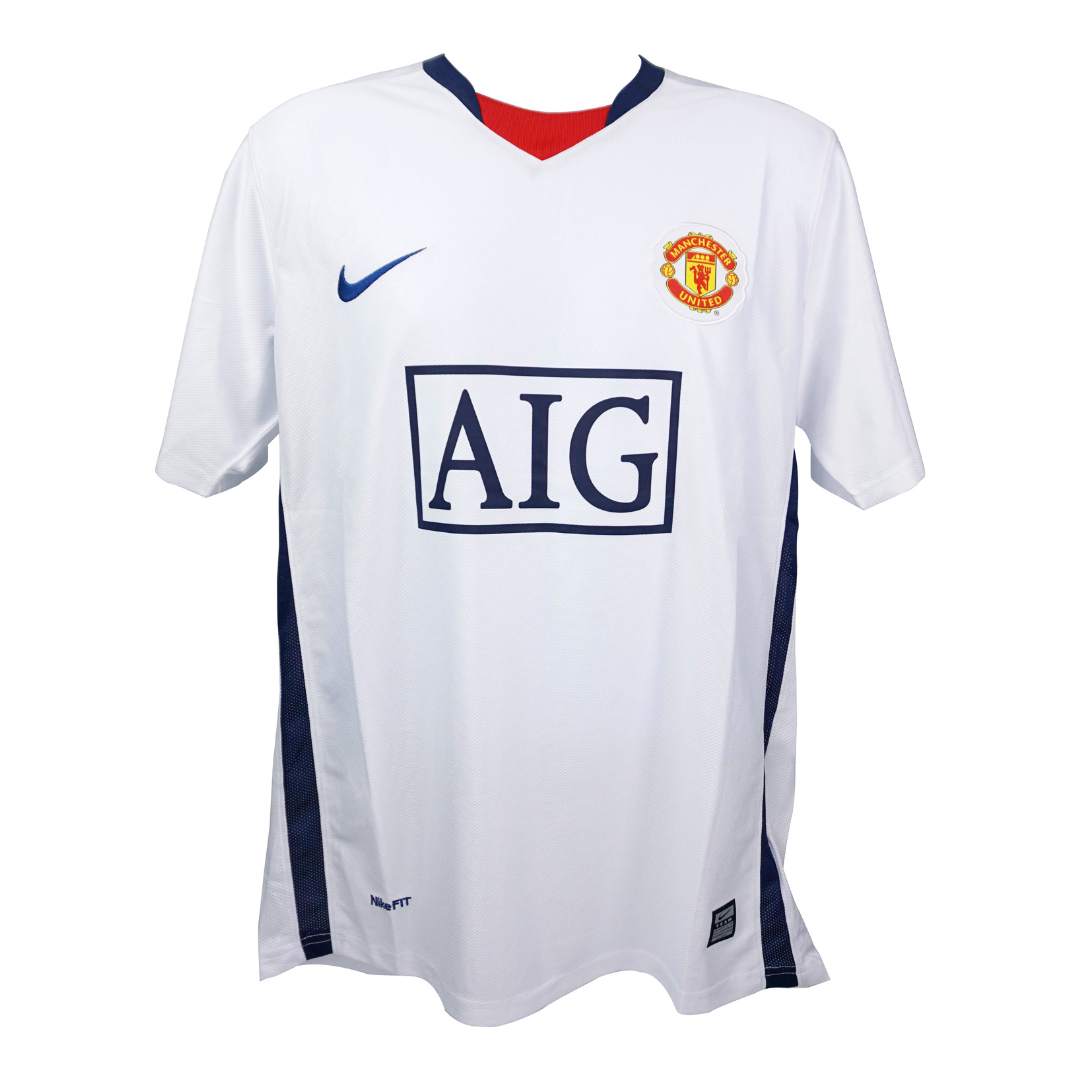 Carlos Tevez Signed Manchester Utd Away Soccer Jersey #32 with Beckett Witness