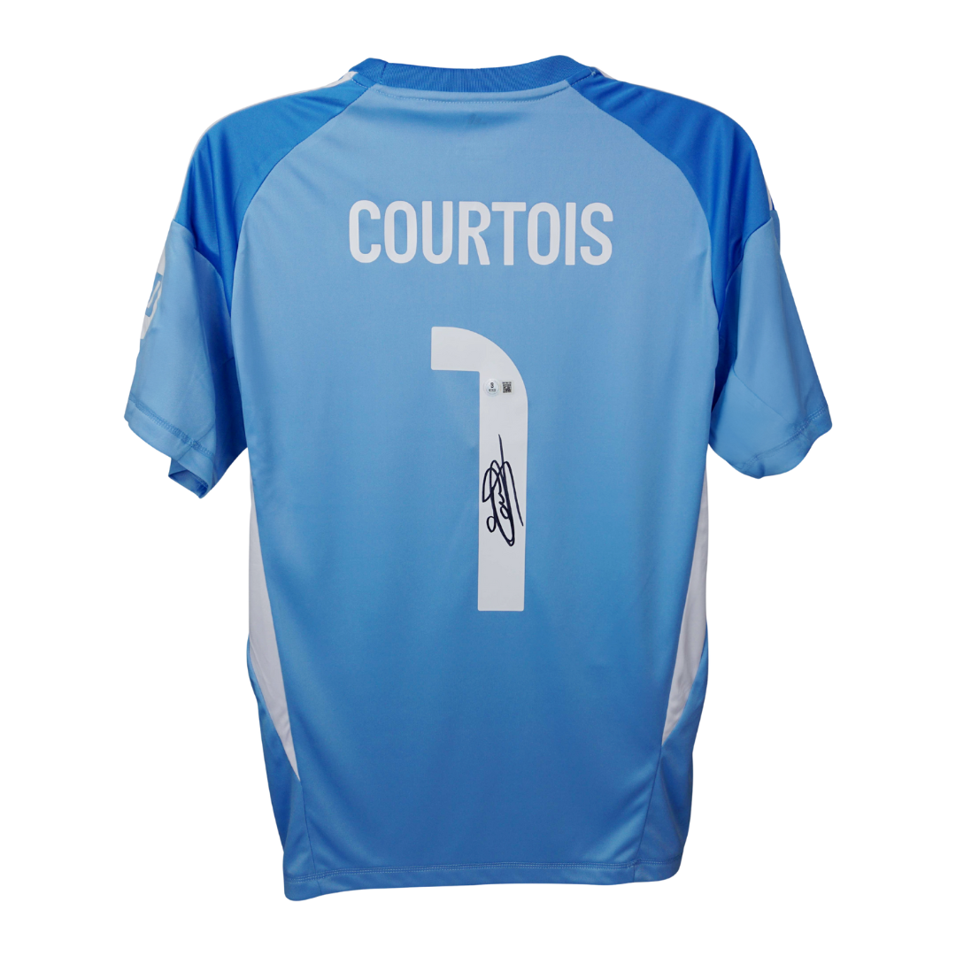 Thibaut Courtois Signed Real Madrid Soccer Jersey #1 with Beckett Witness