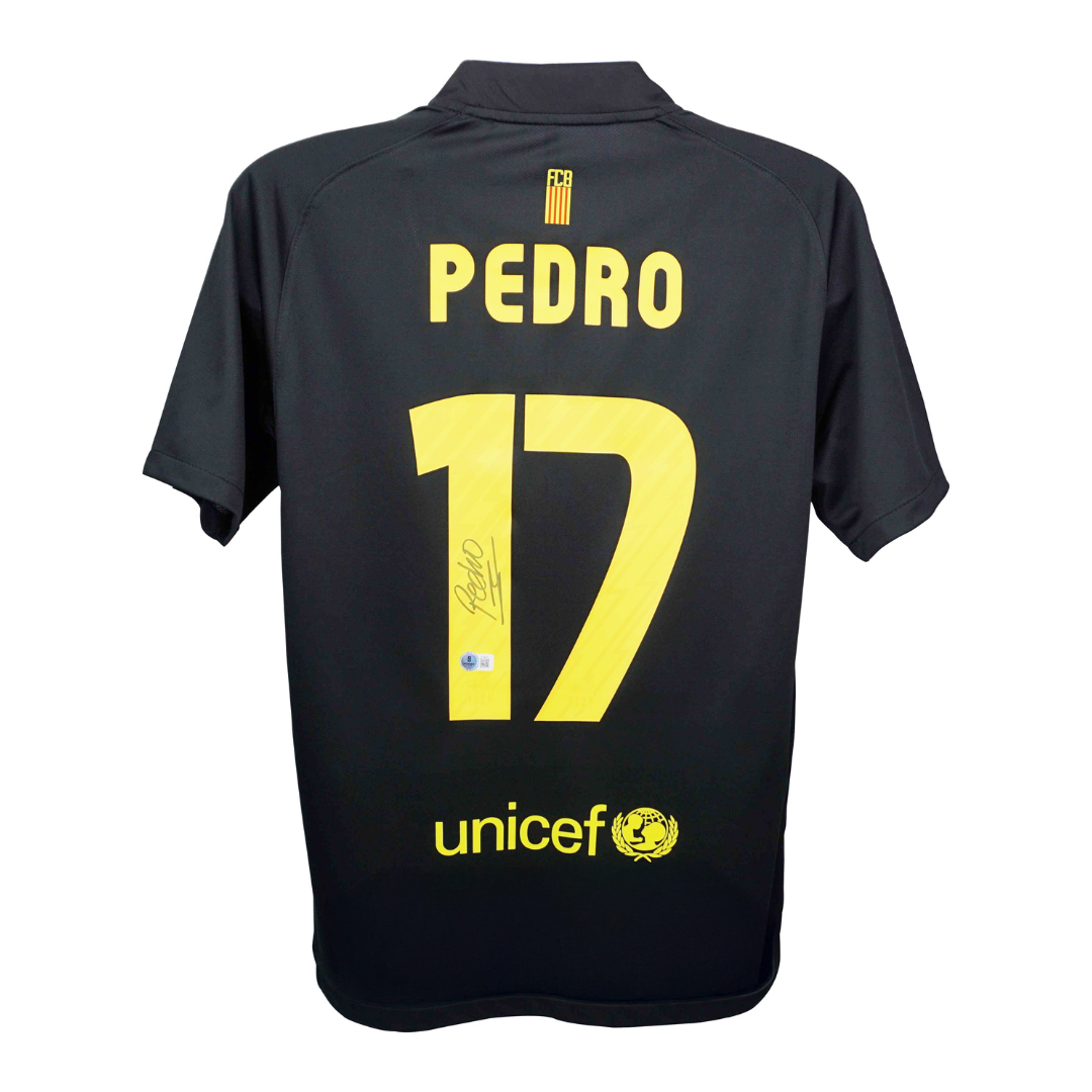 Pedro Signed FC Barcelona Away Soccer Jersey #17 with Beckett COA