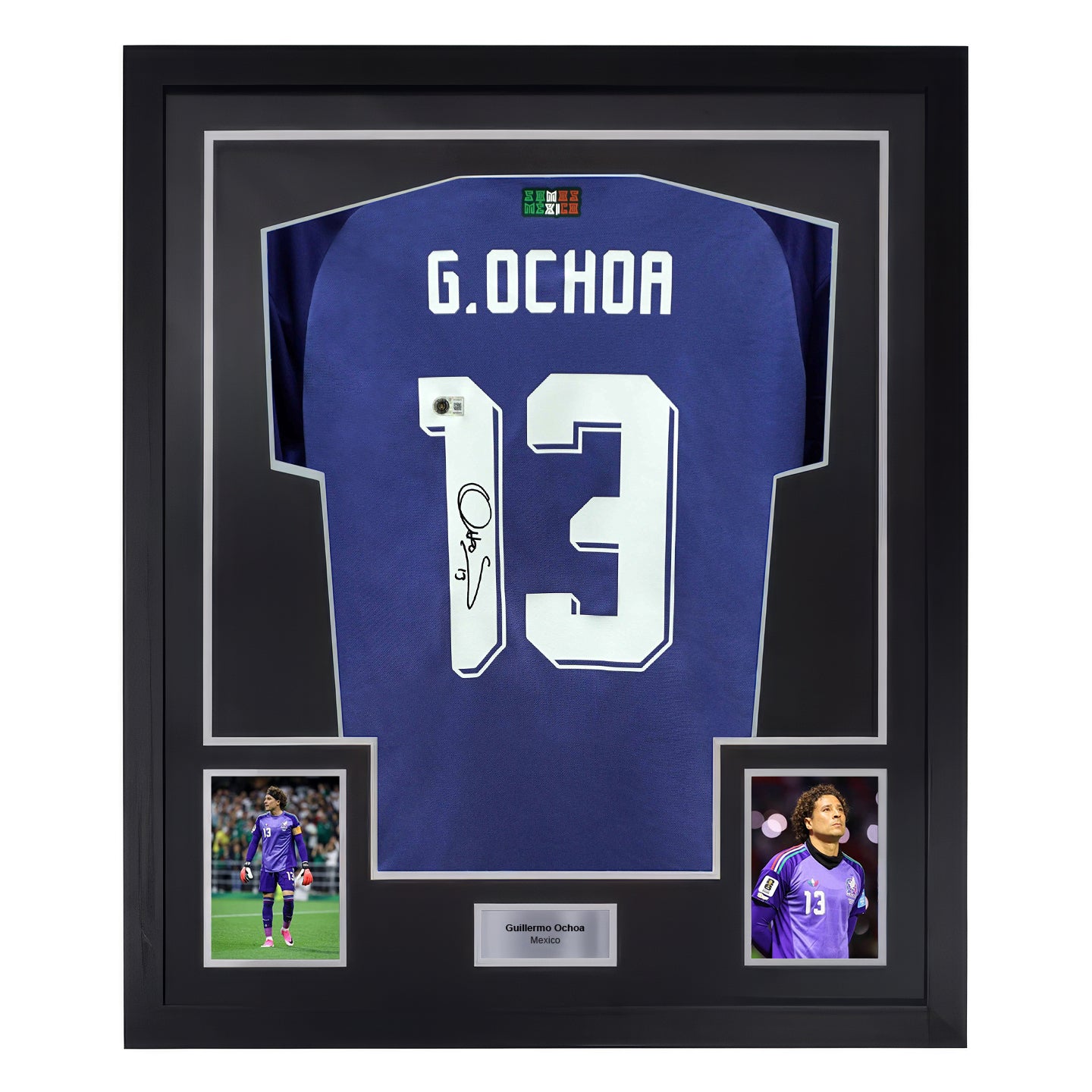 Framed Guillermo Ochoa Signed Mexico Soccer Jersey #13 with Beckett COA
